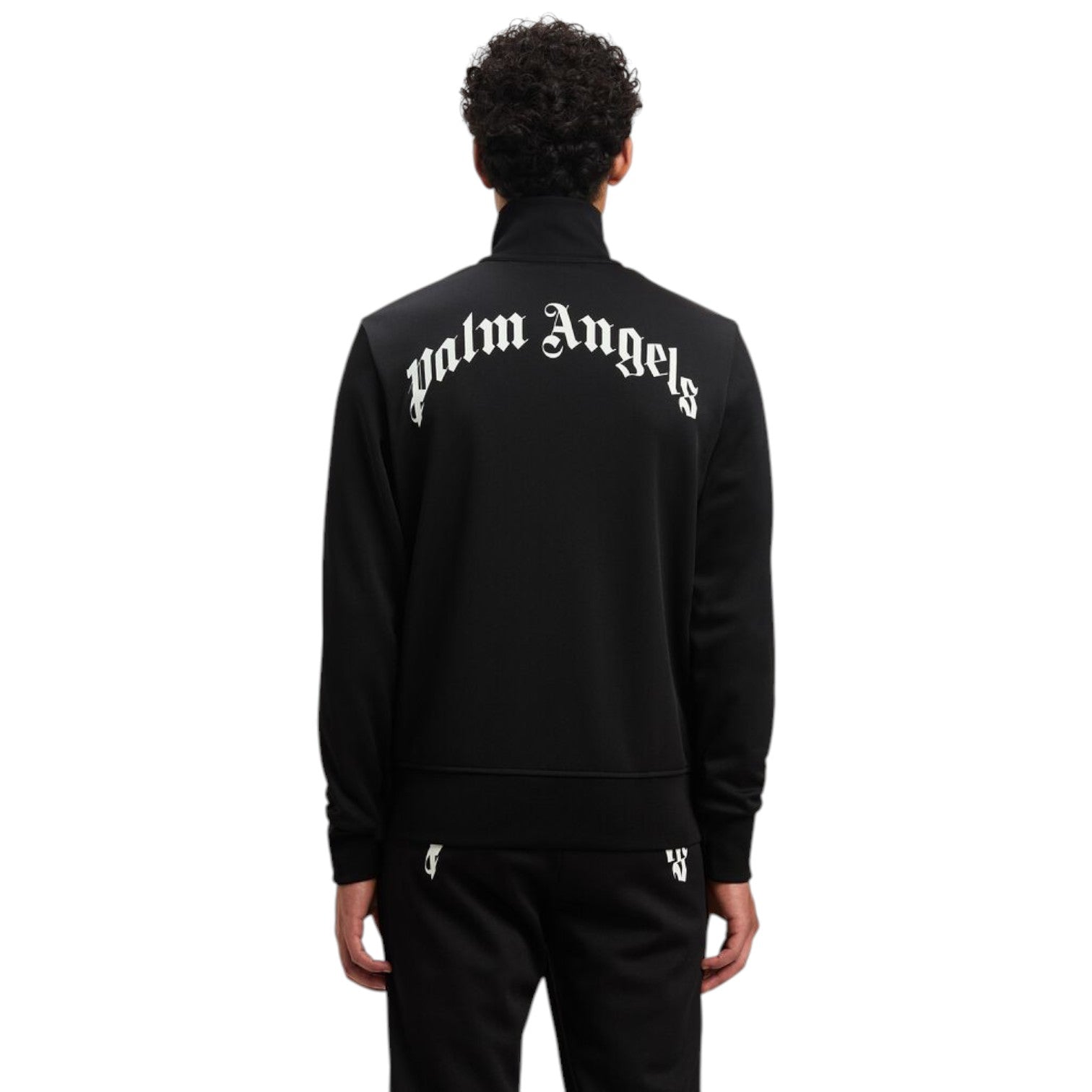 Palm Angels Back Curved Logo Track Jacket 'Black' PMBD089S25FAB0011003