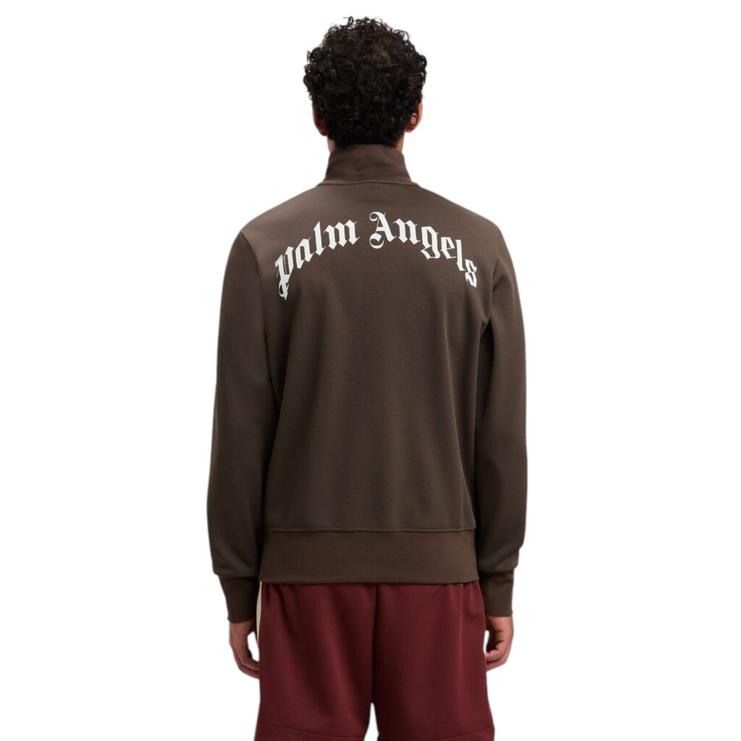 Palm Angels Back Curved Logo Track Jacket 'Vintage Black' PMBD089S25FAB0011303