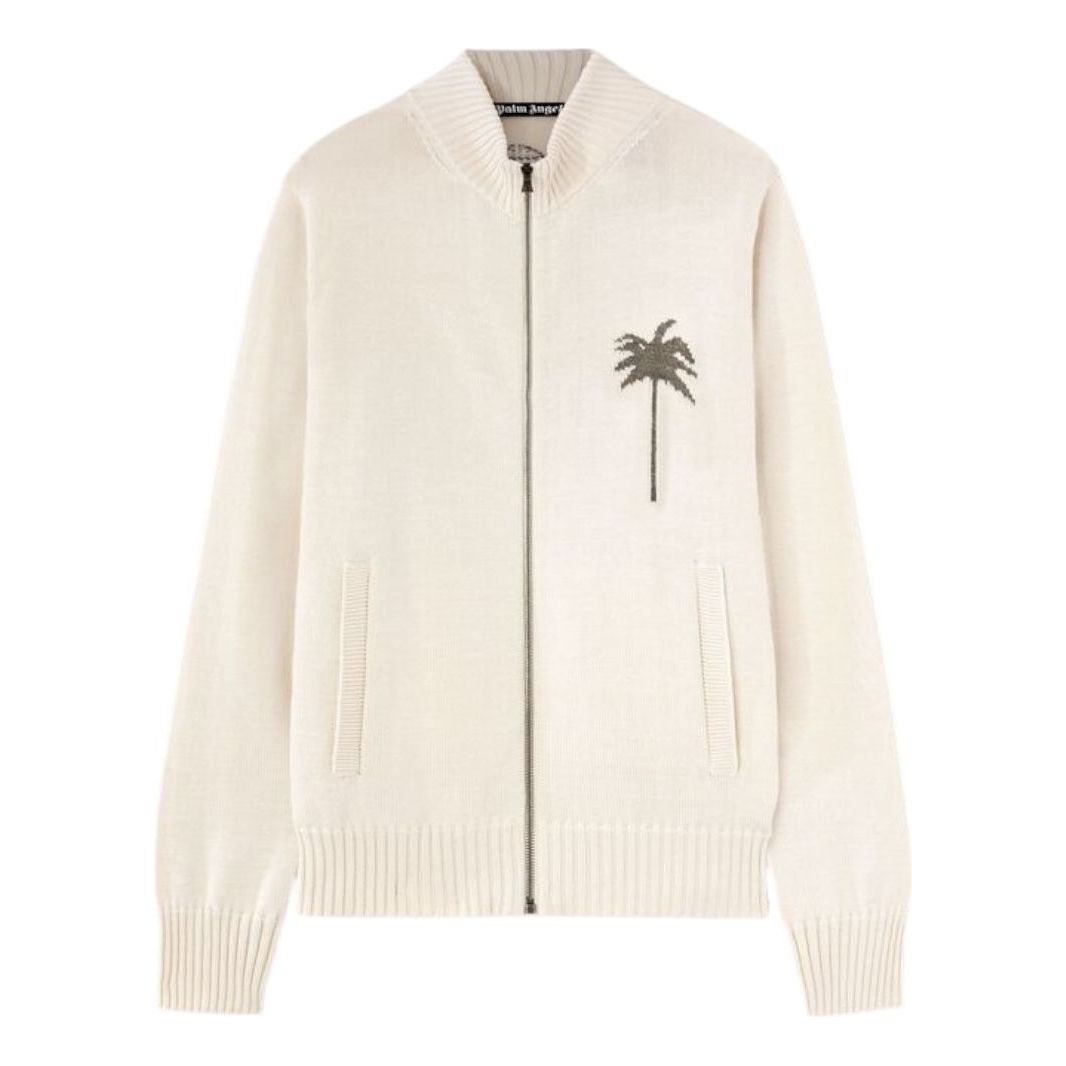 Palm Angels Palm Knit Track Top 'Off White Grey' PMHA061S25KNI0010308