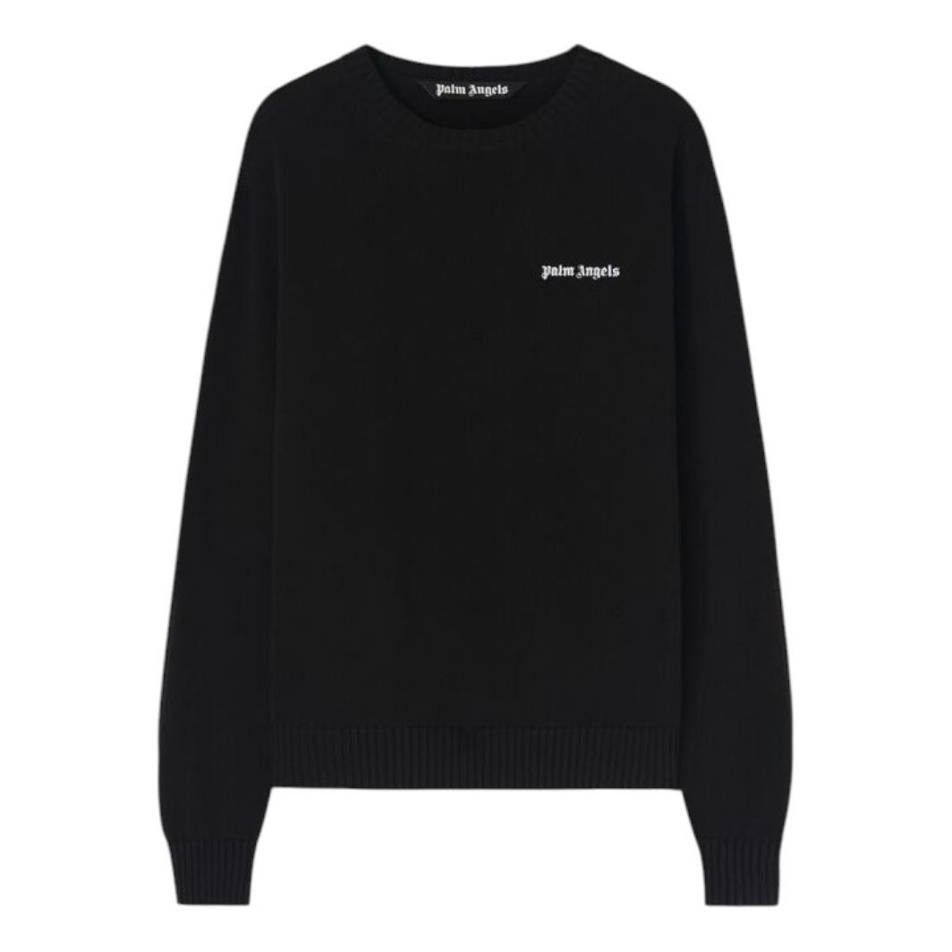 Palm Angels Classic Logo Embroidery Sweater 'Black Off White' PMHE027C99KNI0021003