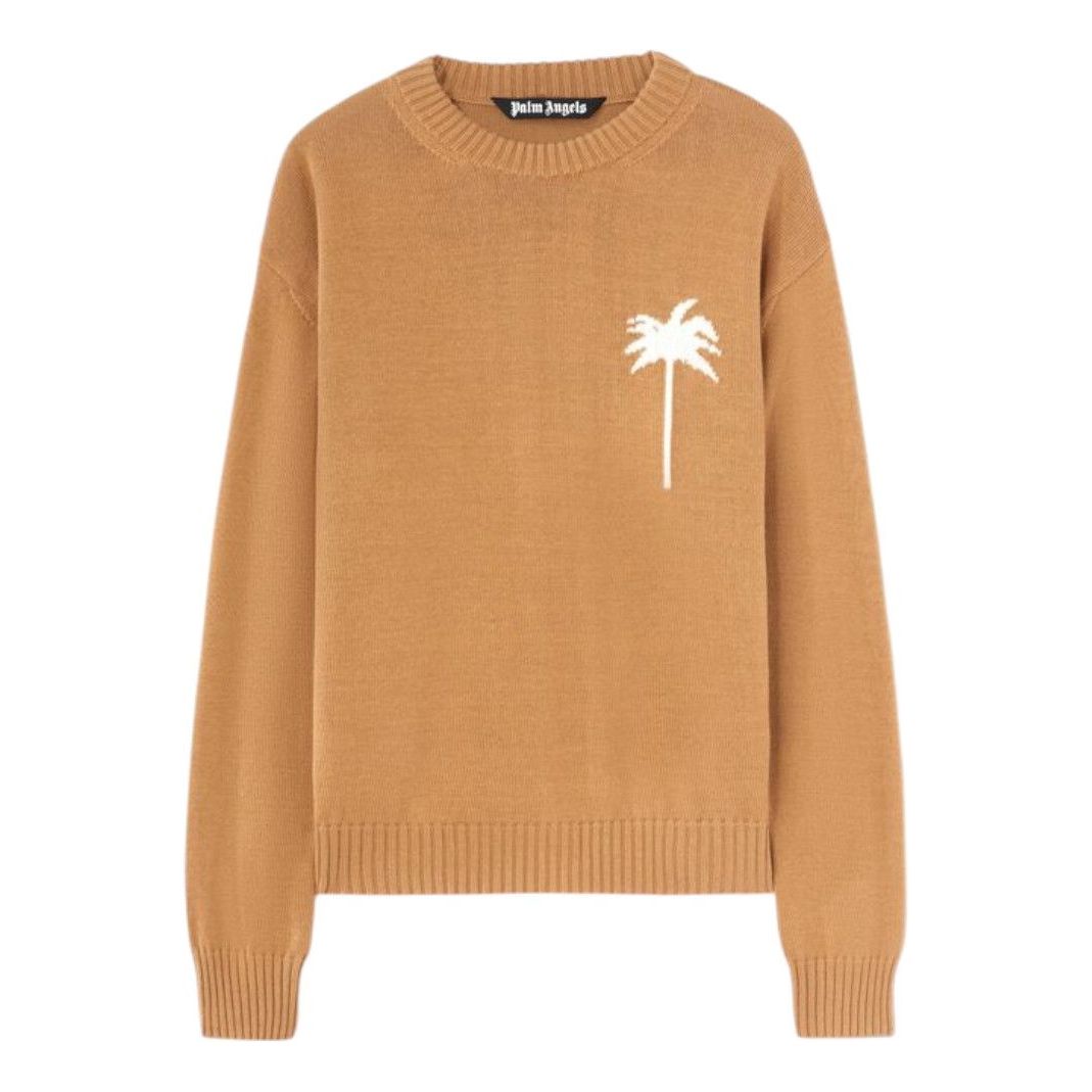 Palm Angels Back Palms Knit Sweater 'Beige Off White' PMHE080S25KNI0016103