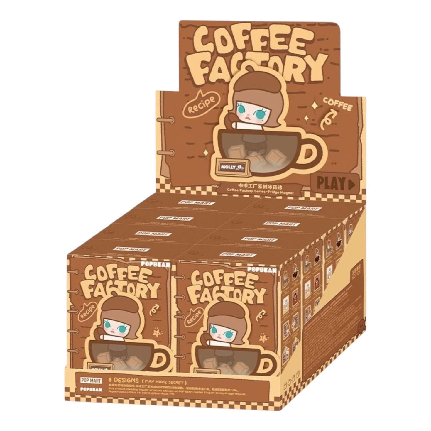 Pop Mart Pop Bean Coffee Factory Fridge Magnet Sealed Case (8 Blind Boxes) PPMT-2508-0039