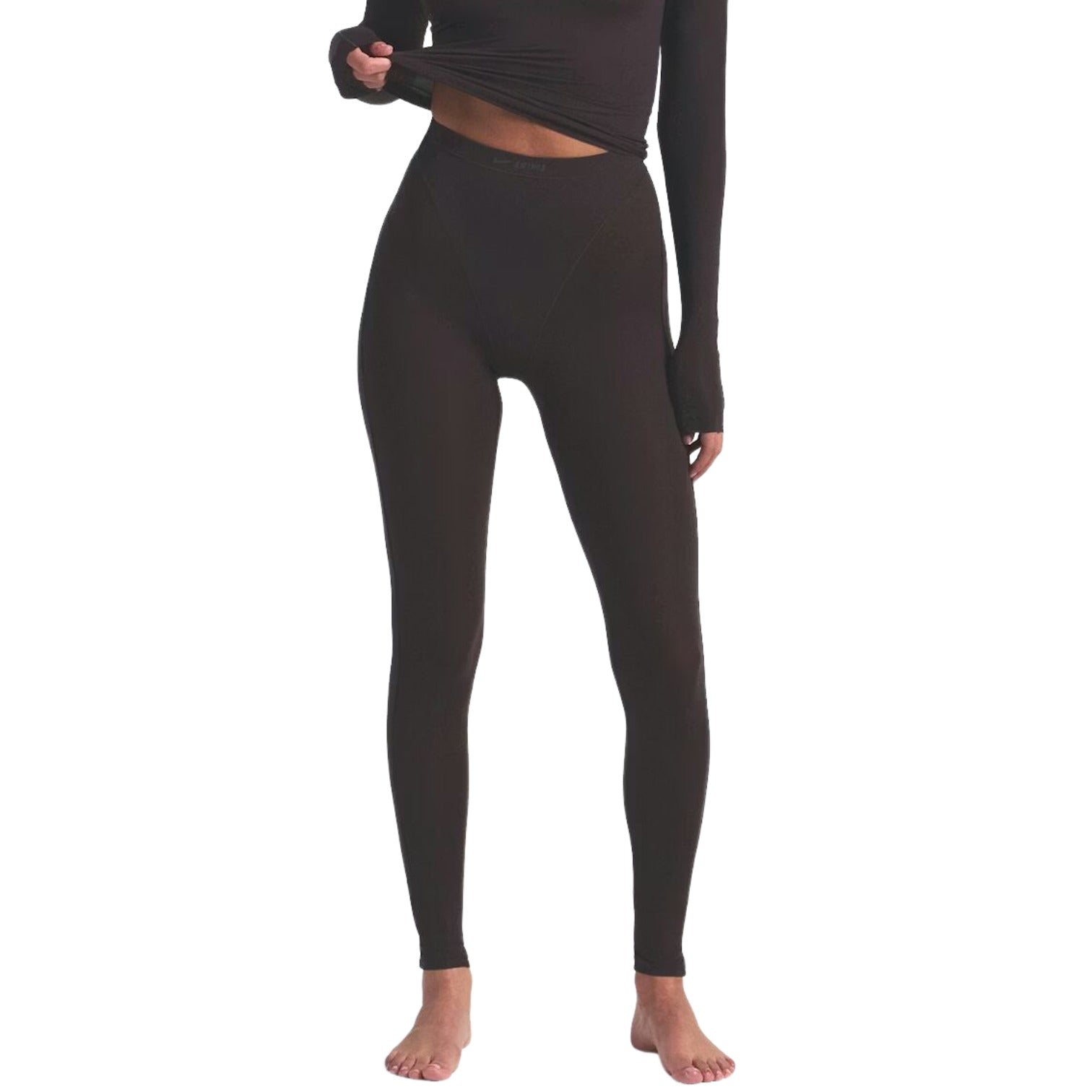 (WMNS) Nike x SKIMS Weightless Layers V-Line 26" Legging 'Dark Roast' PTLEG8361W-DRT