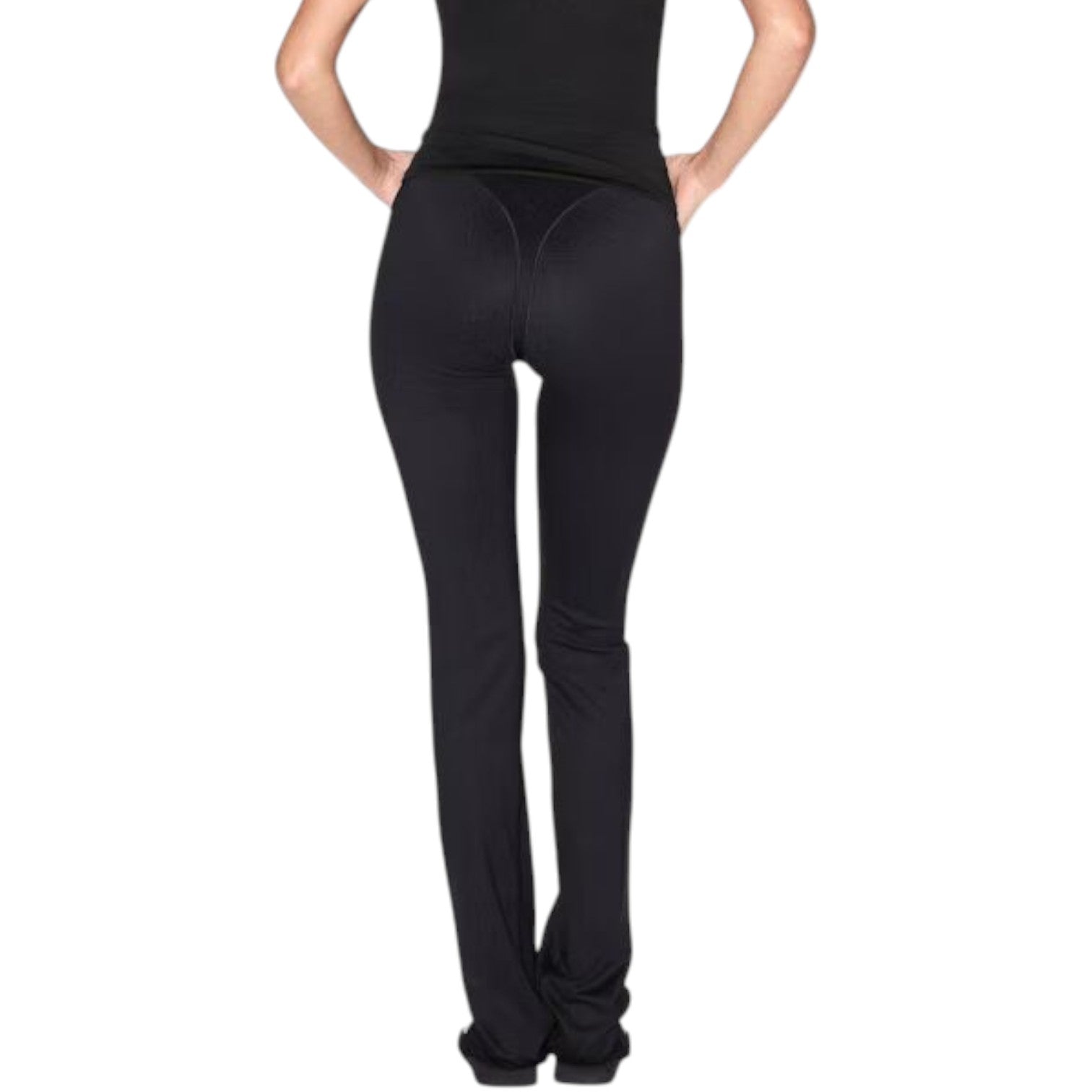(WMNS) Nike x SKIMS Matte High-Waisted V-Panel Straight Leggings 'Obsidian' PTLEG8619W-OBD