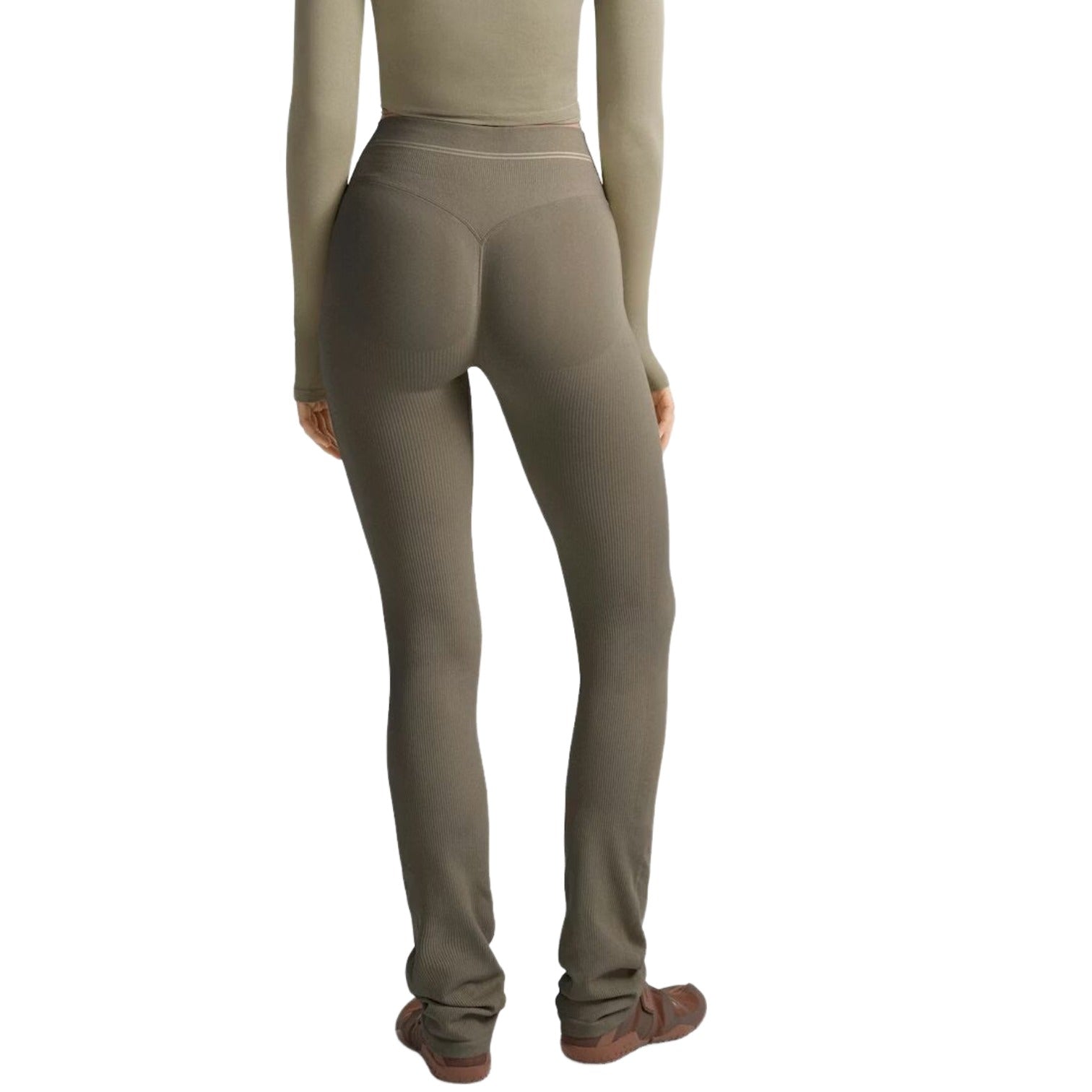 (WMNS) Nike x SKIMS Ribbed Seamless 34" Straight Legging 'Dusty Oakmoss' PTLEG9722W-DOD