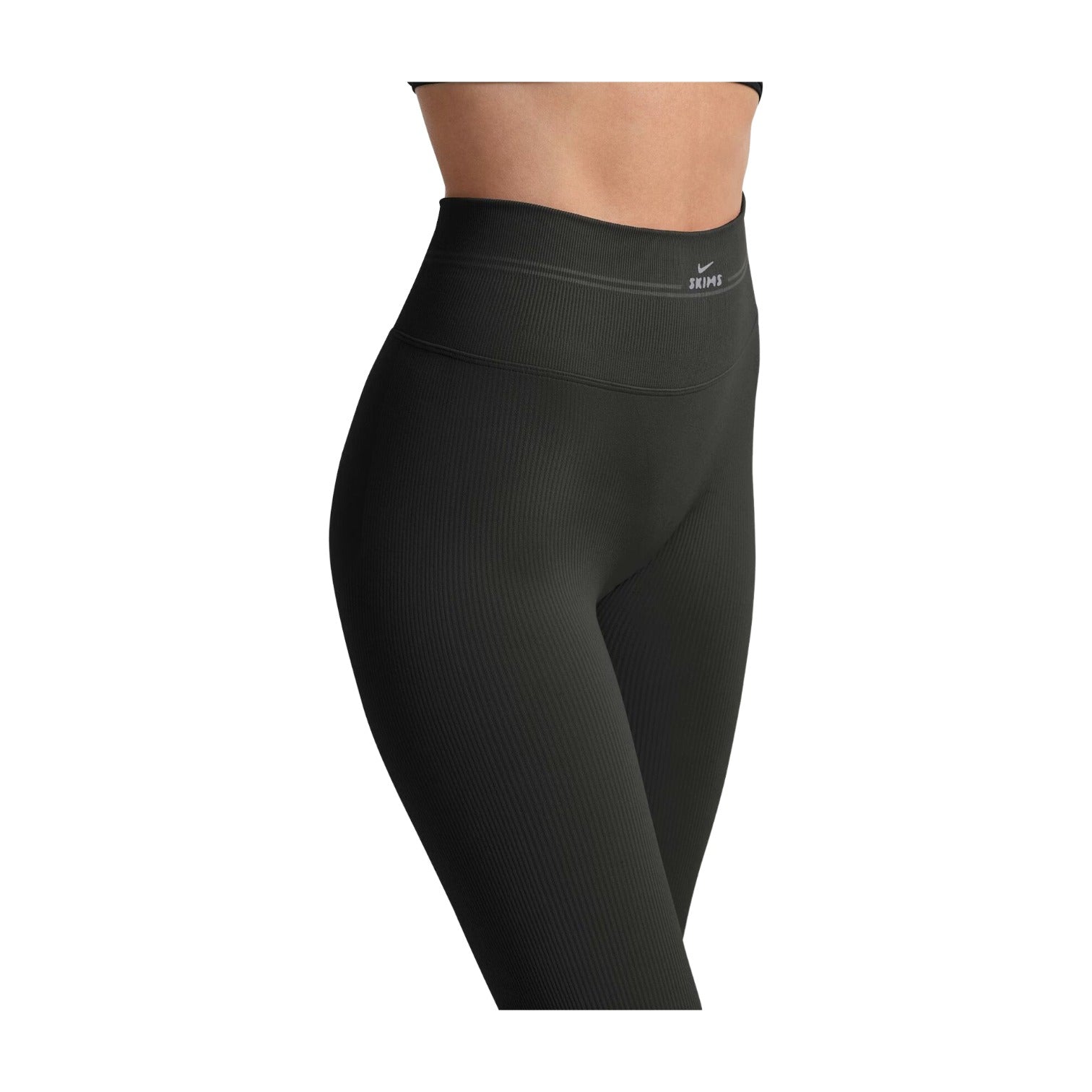(WMNS) Nike x SKIMS Ribbed Seamless 34" Straight Legging 'Obsidian' PTLEG9722W-OAR