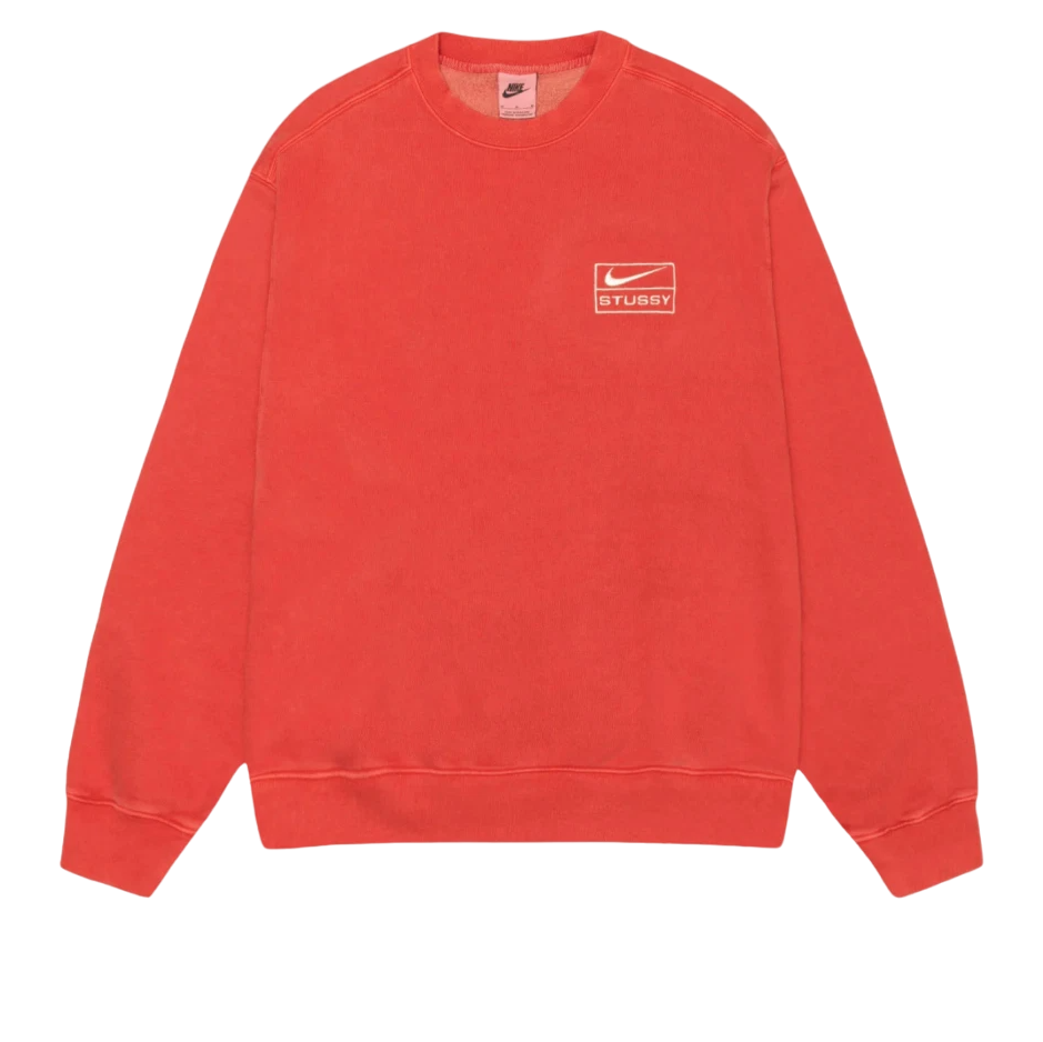 Nike x Stussy Pigment Dyed Fleece Crew Sweater 'Habanero Red' FQ3015-642