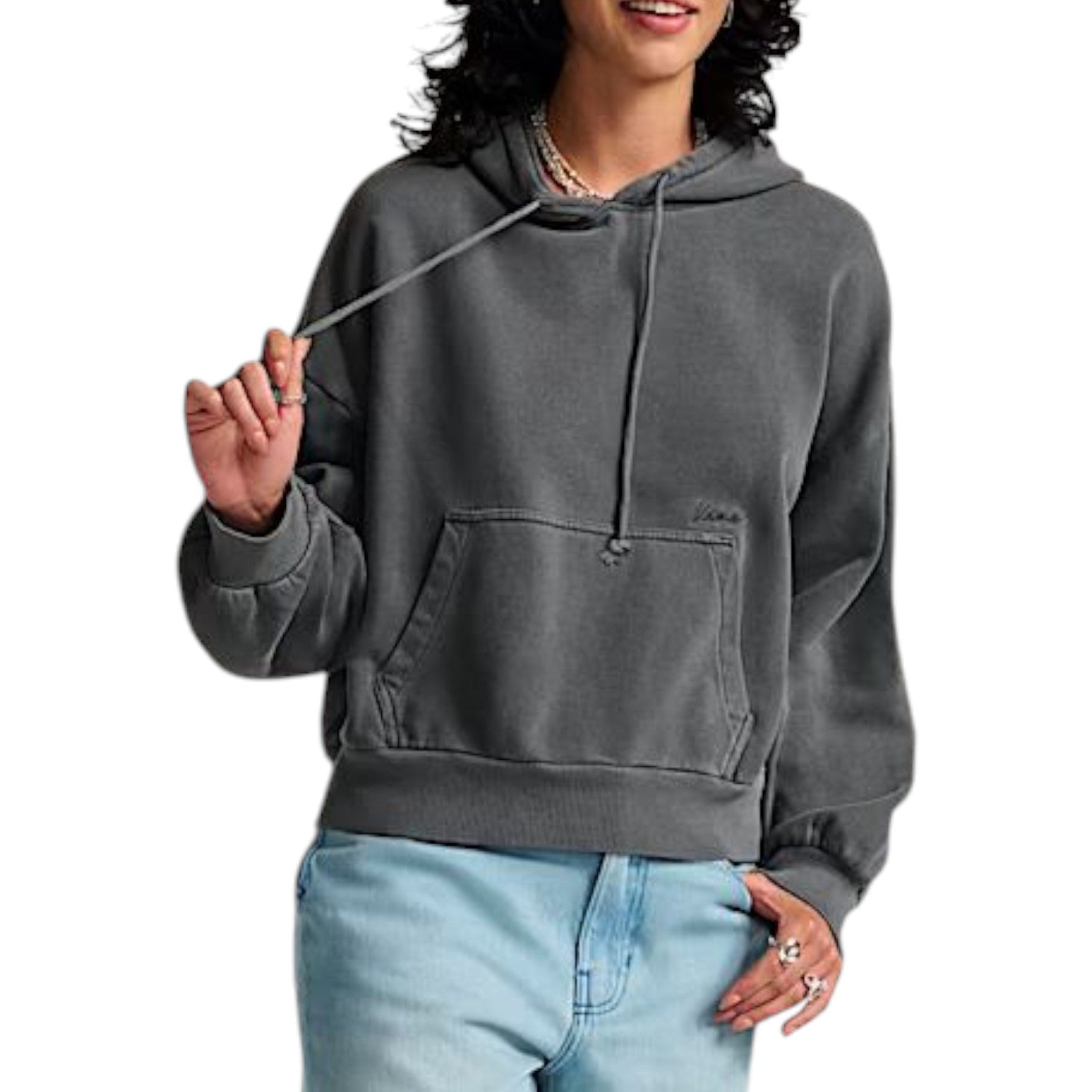 (WMNS) Vans Retro Pullover Hoodie 'Asphalt Grey' VN000MA21O7