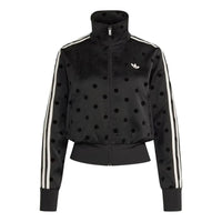 (WMNS) adidas Satin Polka Dots TT Track Jacket 'Black' KV1166
