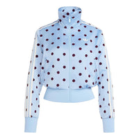 (WMNS) adidas Satin Polka Dots TT Track Jacket 'Clear Sky' KV1167