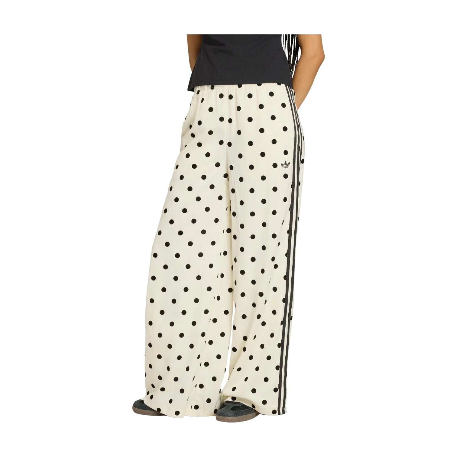 (WMNS) adidas Satin Polka Dots Wide Leg Pant 'Off White' KV1168