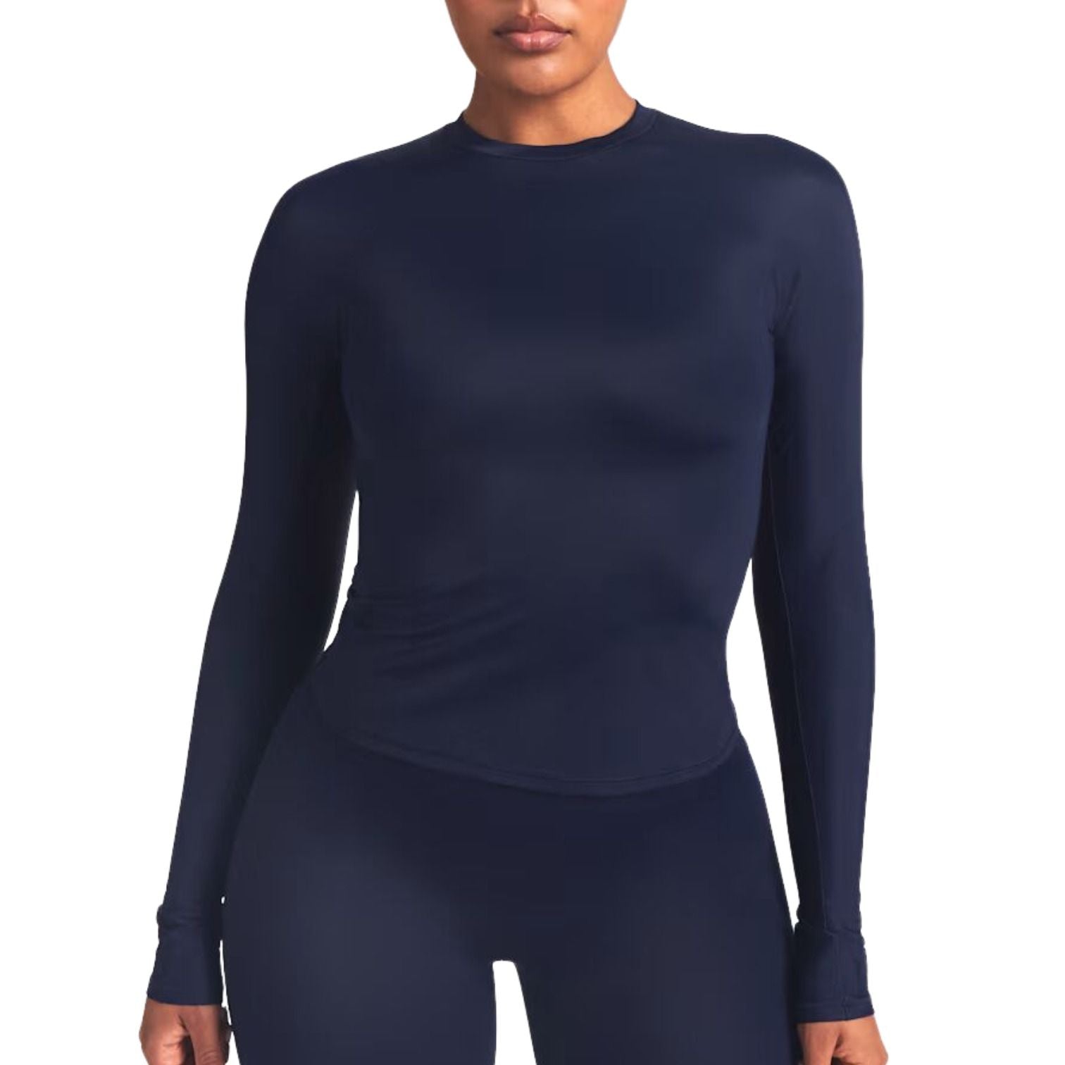 (WMNS) Nike x SKIMS Shine Long-Sleeve Crew-Neck Top 'Navy' TPLST3249-NVY