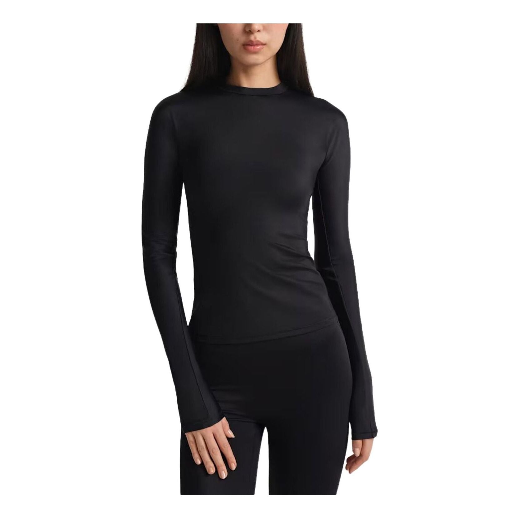 (WMNS) Nike x SKIMS Shine Long-Sleeve Crew-Neck Top 'Obsidan' TPLST3249-OBD