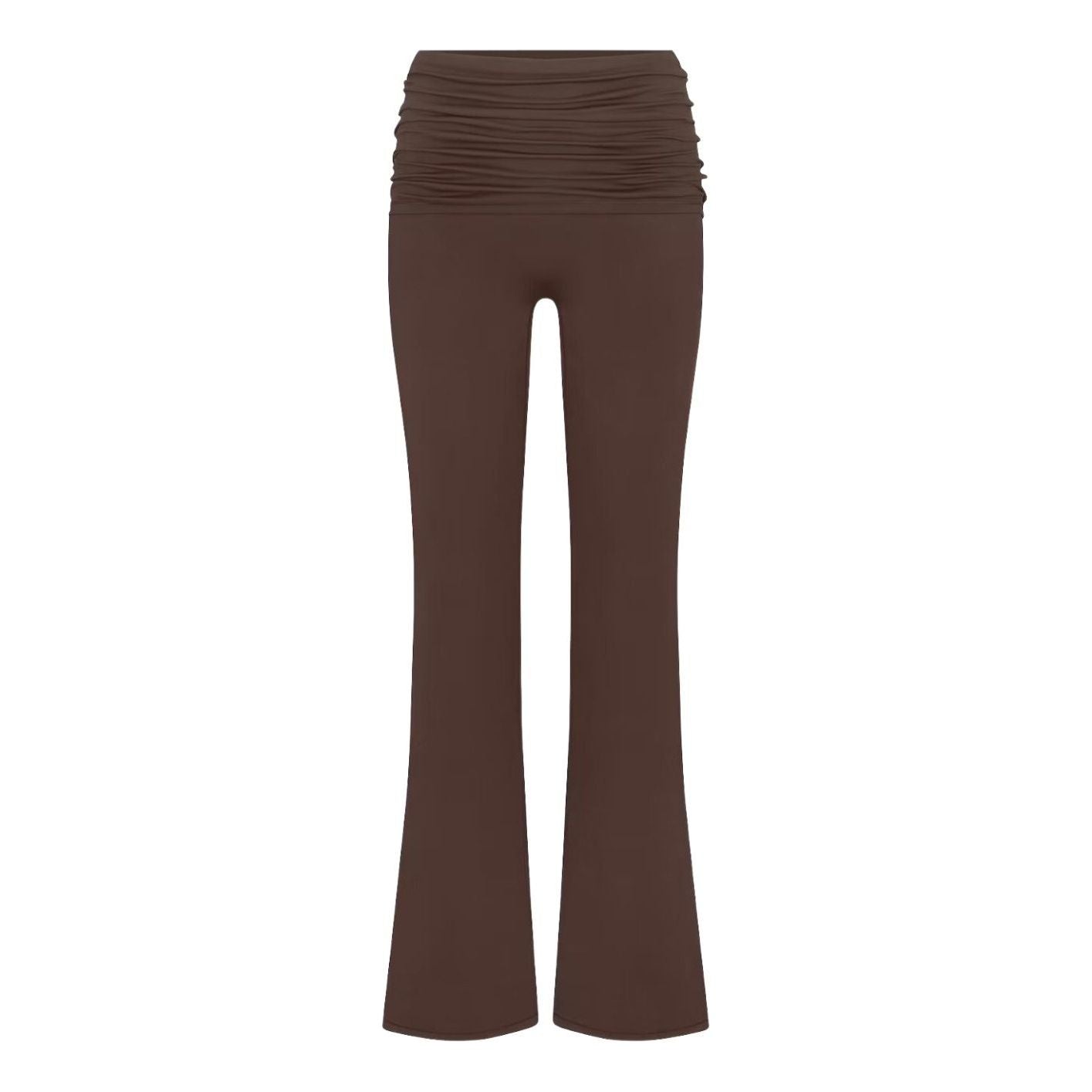 (WMNS) Nike x SKIMS Matte Foldover Slim Flare Legging 'Dark Sepia' BOLEG9493W-DSP