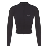 (WMNS) Nike x SKIMS Ribbed Seamless Zip Up Crop Jacket 'Obsidian' TPLSL11145W-OAR