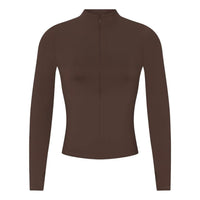 (WMNS) Nike x SKIMS Matte Zip Front Top 'Dark Sepia' TPZUP6797W-DSP