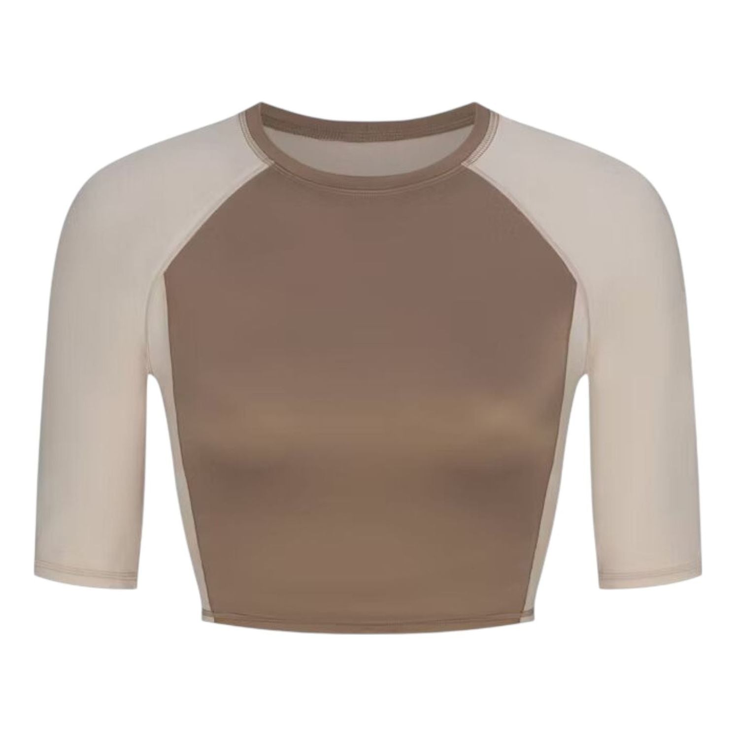 (WMNS) Nike x SKIMS Shine Padded 1/2-Sleeve Crop Top 'Truffle Stone' BABRA9498W-TST