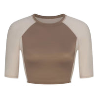 (WMNS) Nike x SKIMS Shine Padded 1/2-Sleeve Crop Top 'Truffle Stone' BABRA9498W-TST