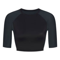 (WMNS) Nike x SKIMS Shine Padded 1/2-Sleeve Crop Top 'Obsidian Dark Teal' BABRA9498W-OBT