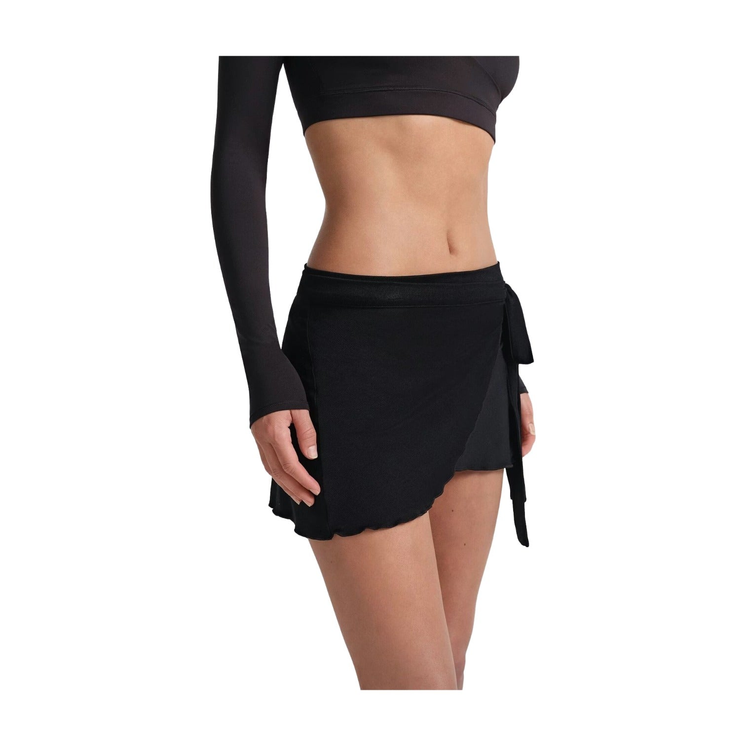 (WMNS) Nike x SKIMS Stretch Knit Wrap Skirt 'Obsidian' SKIRTSKT10091W-OBD