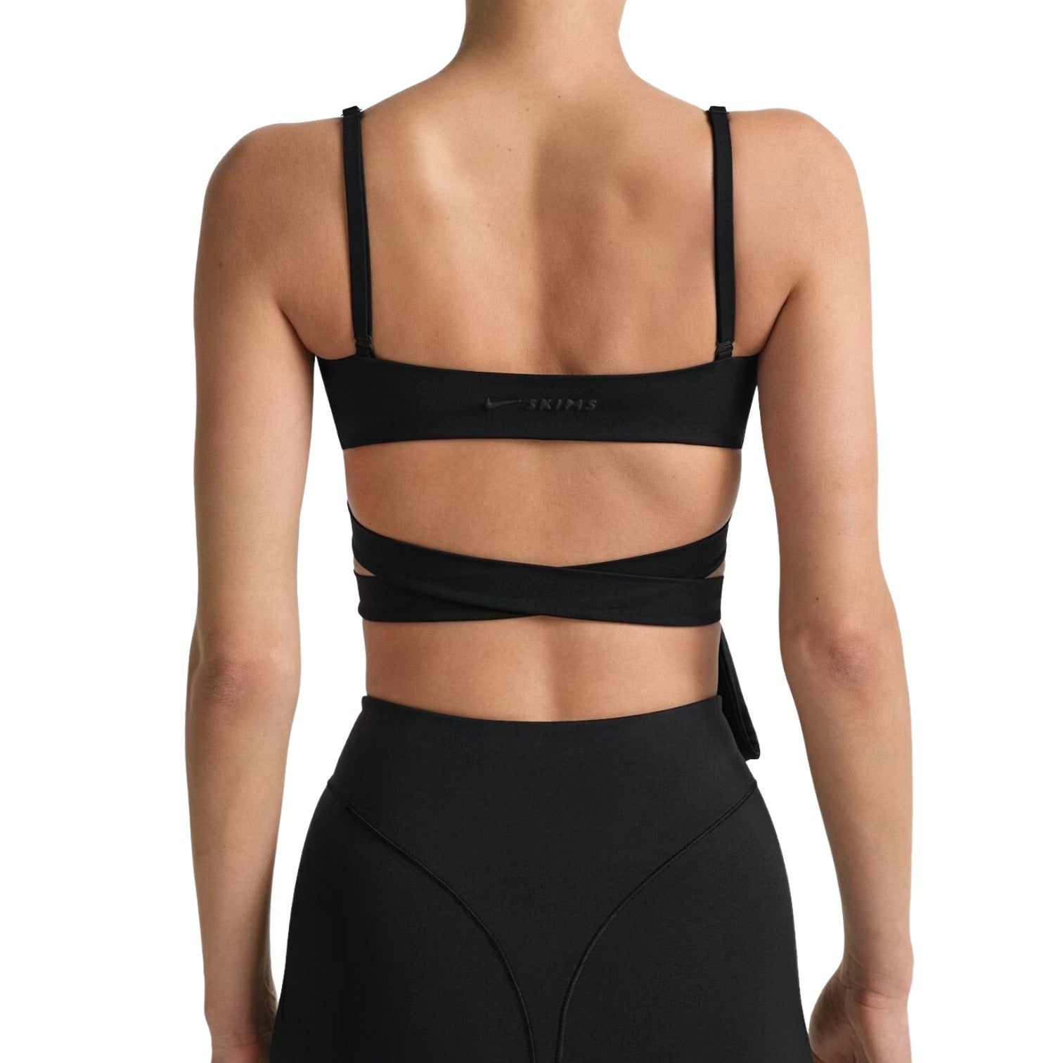 (WMNS) Nike x SKIMS Matte Wrap Front Bra 'Obsidian' SLSLS10255W-OBD