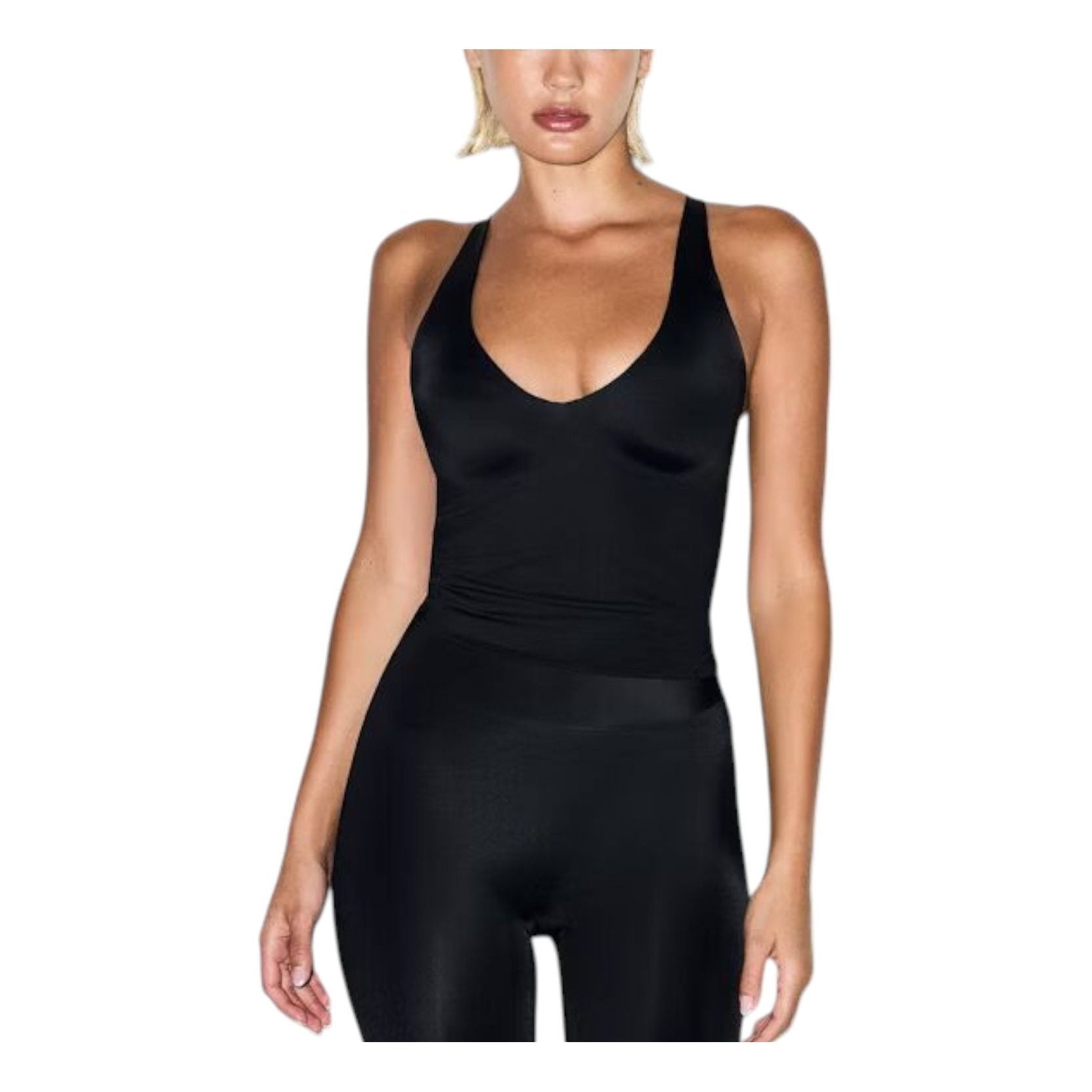 (WMNS) Nike x SKIMS Shine V-Neck Tank 'Obsidian' SLSLS8621W-OBD