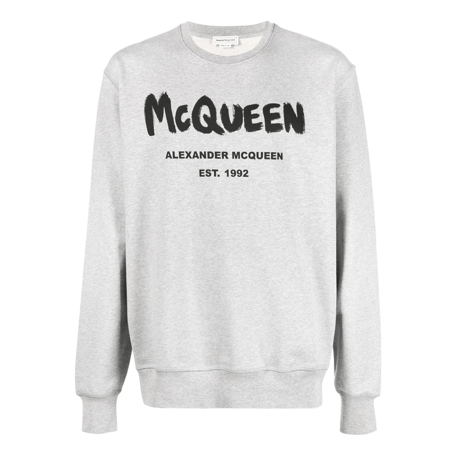 Alexander McQueen SS24 Graffiti Organic Cotton Sweatshirt 'Grey' 688713QTZ810902