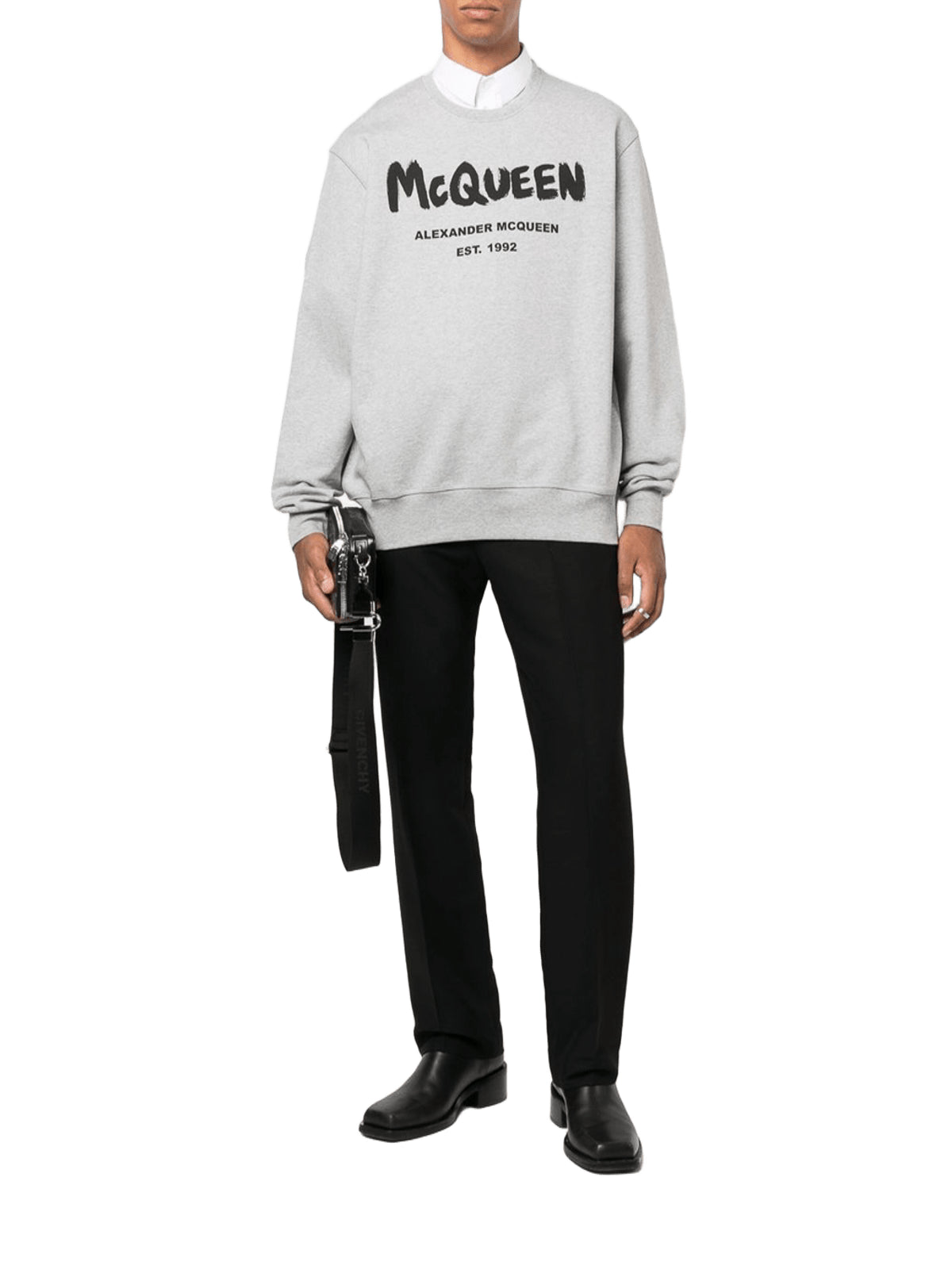 Alexander McQueen SS24 Graffiti Organic Cotton Sweatshirt 'Grey' 688713QTZ810902