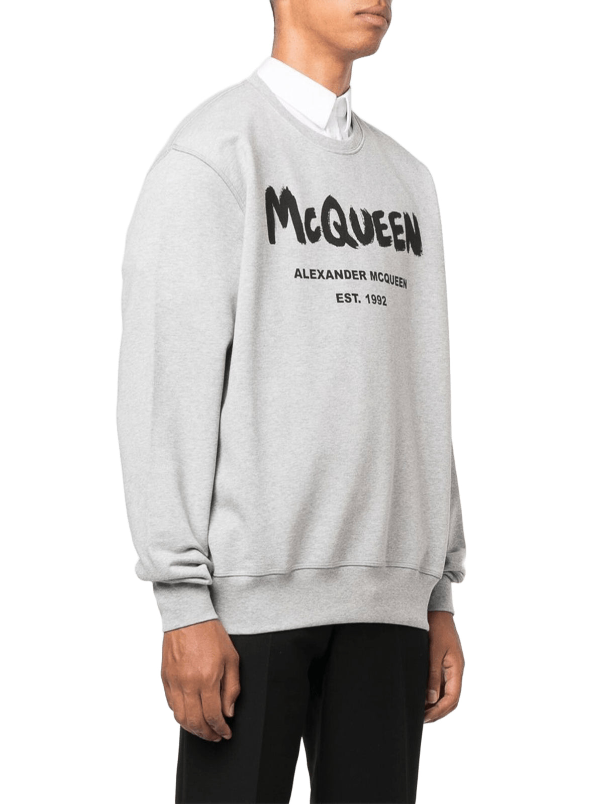 Alexander McQueen SS24 Graffiti Organic Cotton Sweatshirt 'Grey' 688713QTZ810902