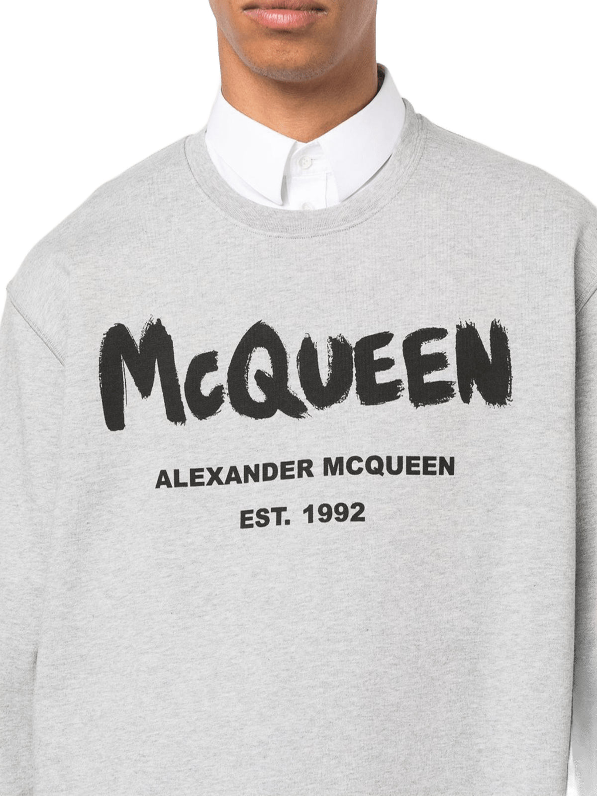 Alexander McQueen SS24 Graffiti Organic Cotton Sweatshirt 'Grey' 688713QTZ810902