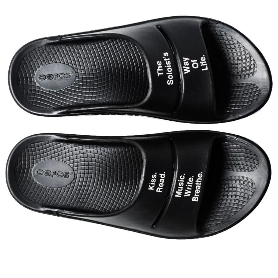 Oofos x Takahiromiyashita The Soloist's Way Of Life Slide 'Black White' SOF-0013SS22