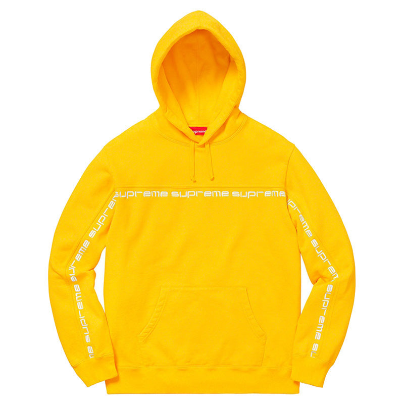 Supreme Text Stripe Hooded Sweatshirt SP-FW18SW43-YW