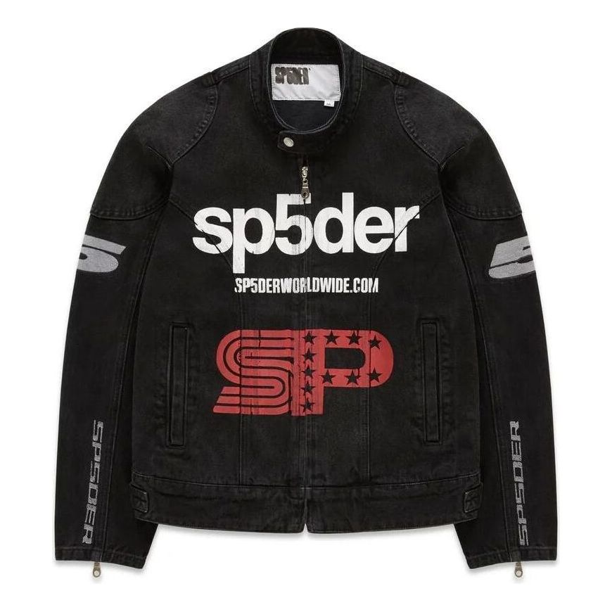 SP5DER Motorsport Denim Jacket 'Black' JA010FW25BLK
