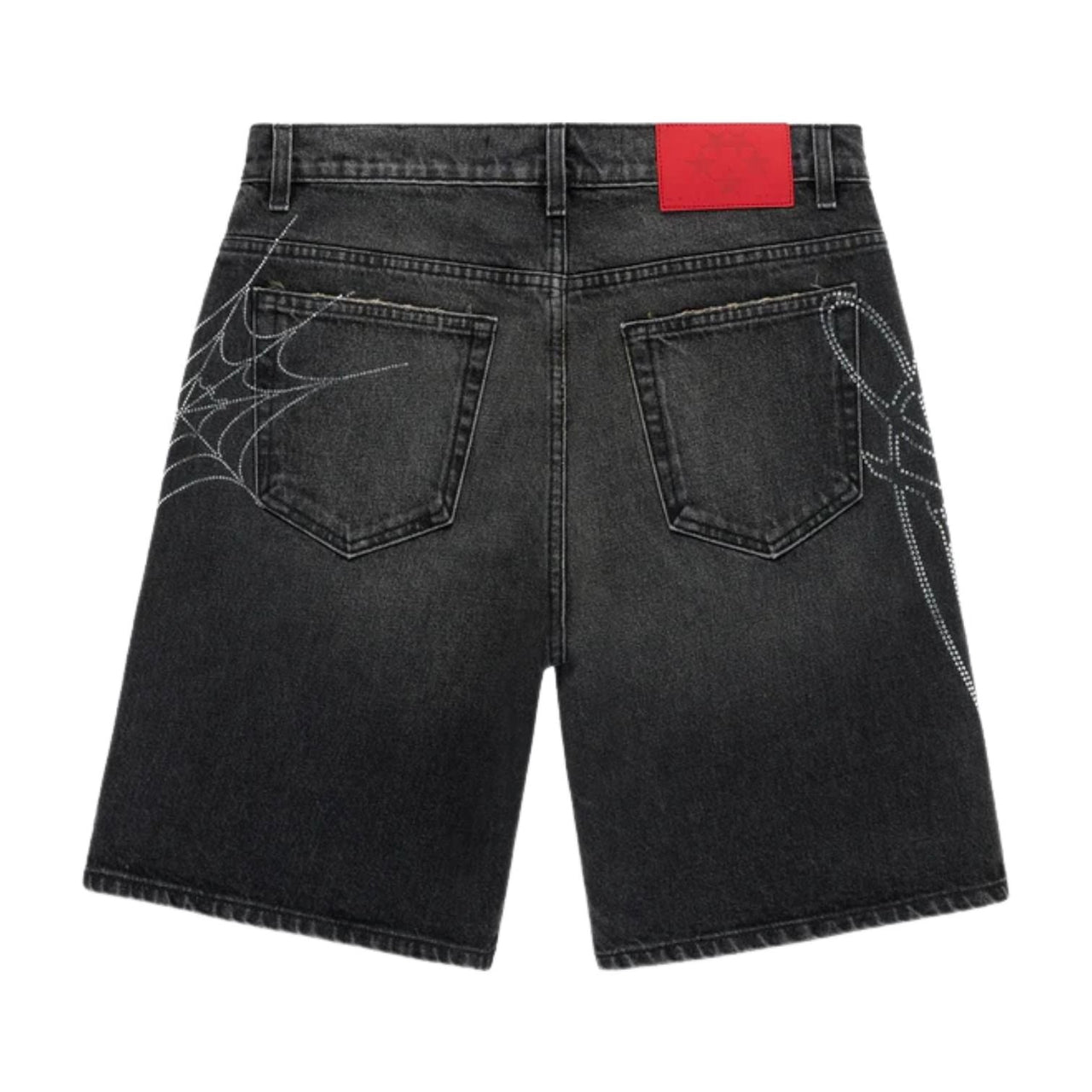 SP5DER Script Web Denim Short 'Black Wash' SH019SS26BLK