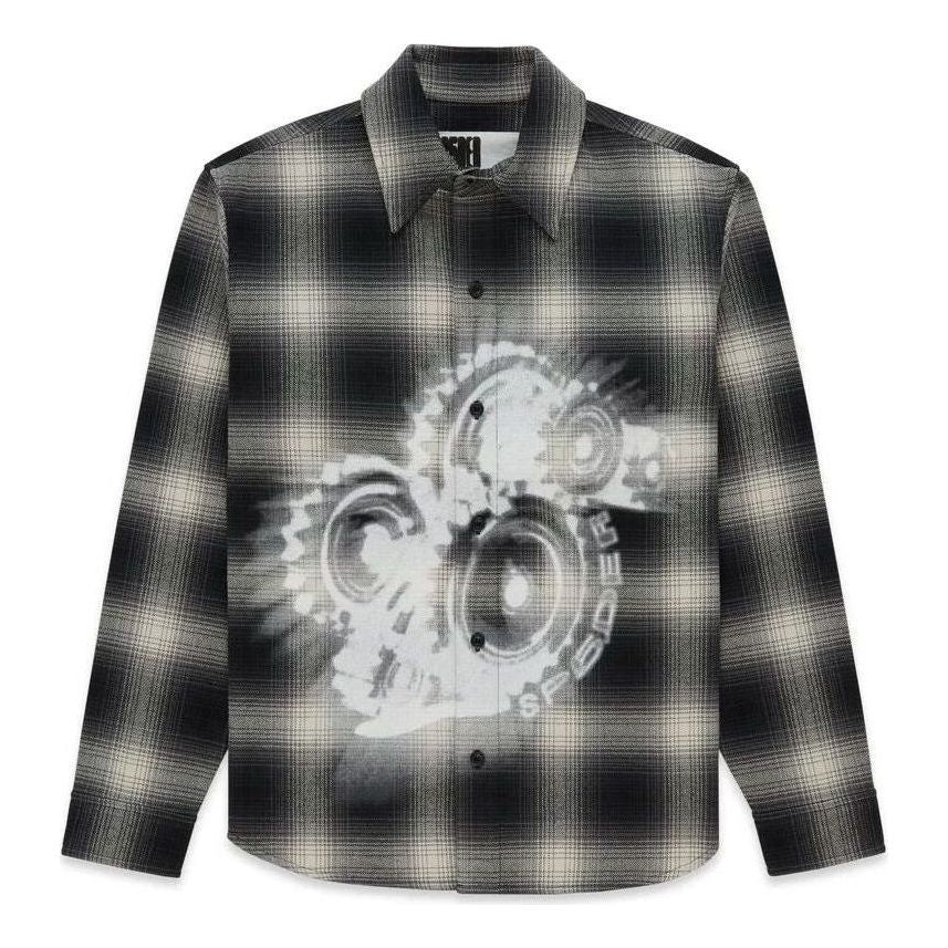 SP5DER Burnout Flannel 'Grey' WT002FW25GRY