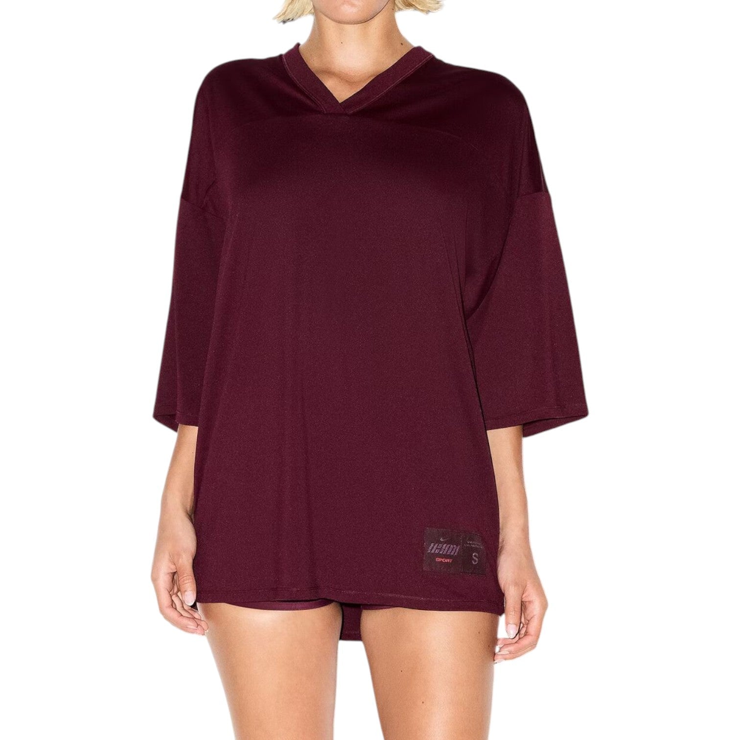 (WMNS) Nike x SKIMS Airy Oversized V-Neck T-Shirt 'Currant' SSSSL8629W-CUR