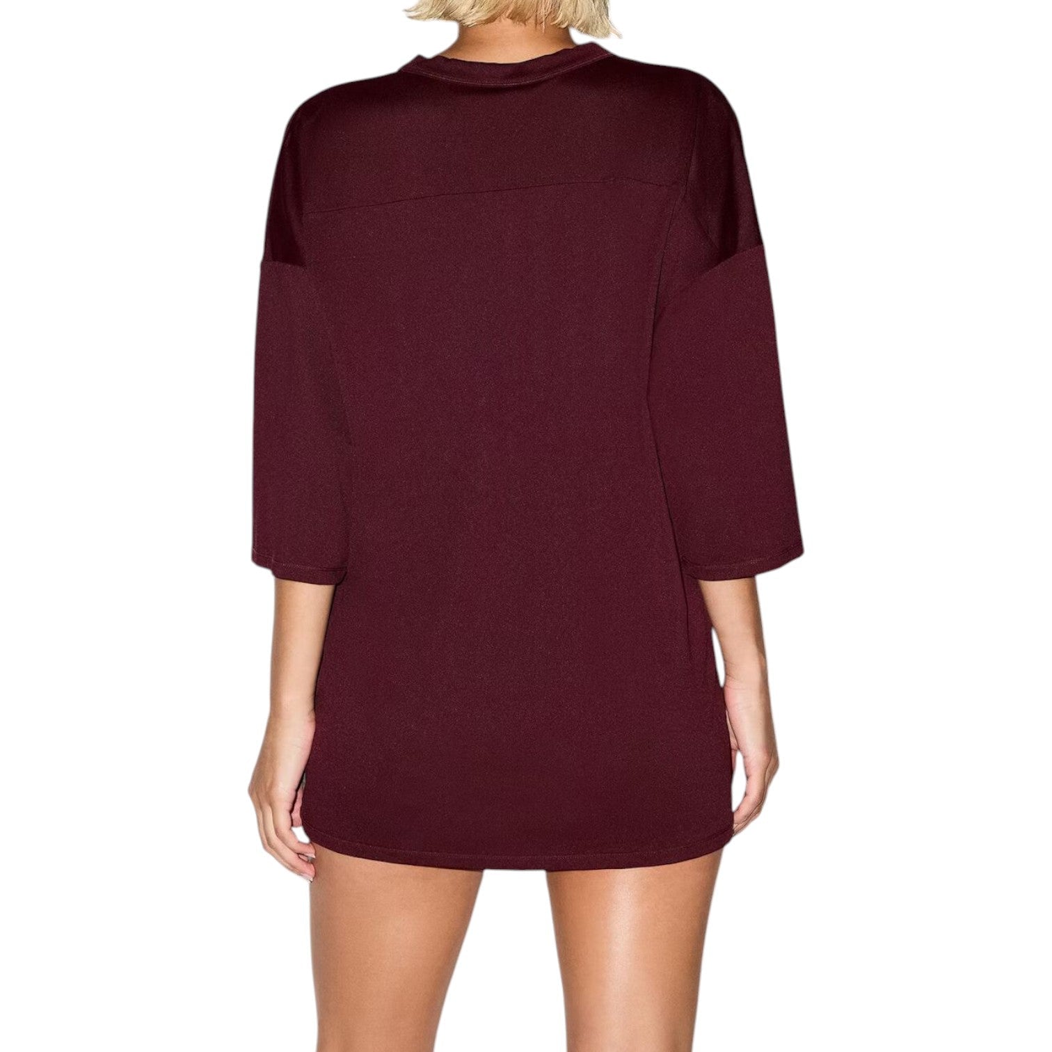 (WMNS) Nike x SKIMS Airy Oversized V-Neck T-Shirt 'Currant' SSSSL8629W-CUR