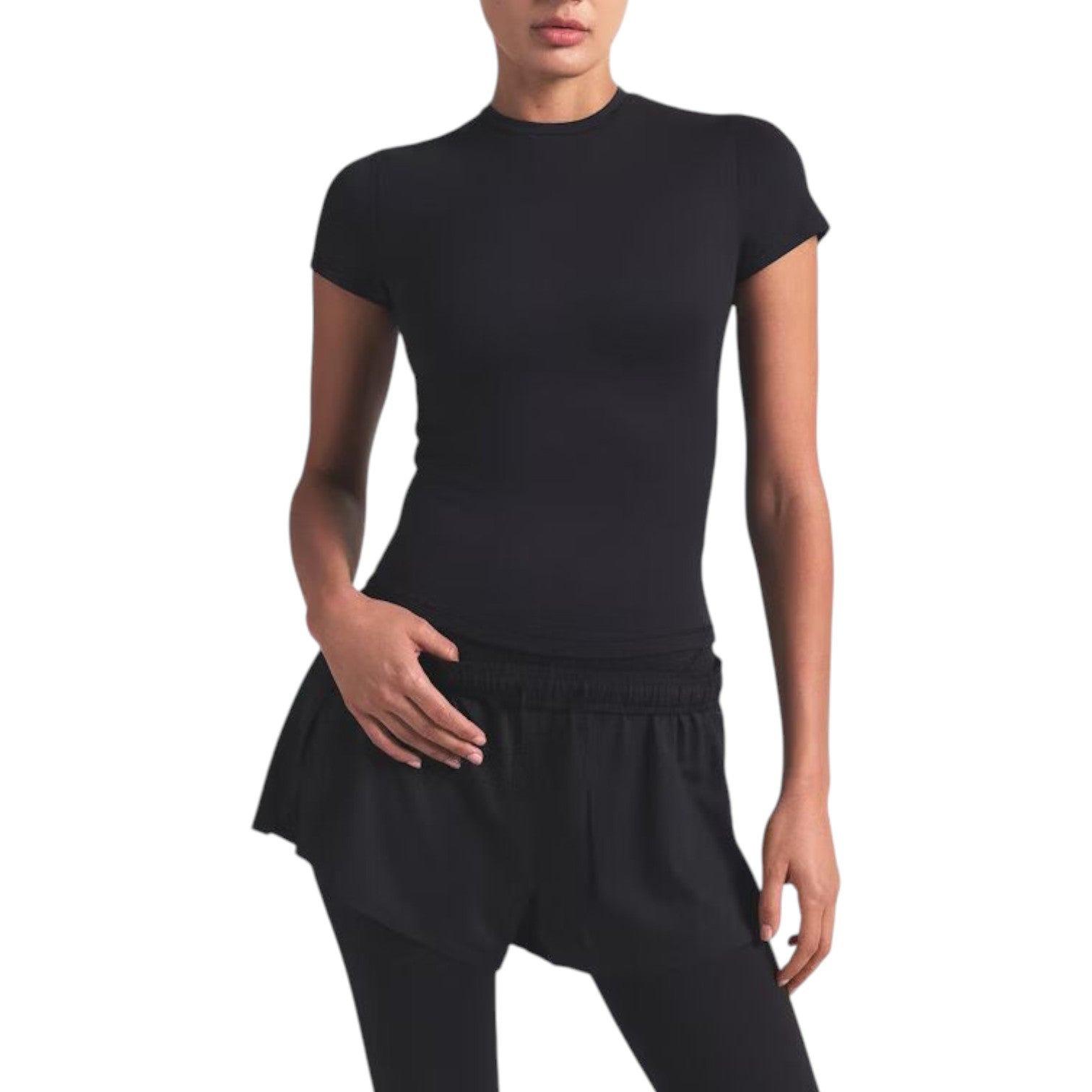 (WMNS) Nike x SKIMS Matte Padded Baby T-Shirt 'Obsidian' SSSSL9487W-OBD