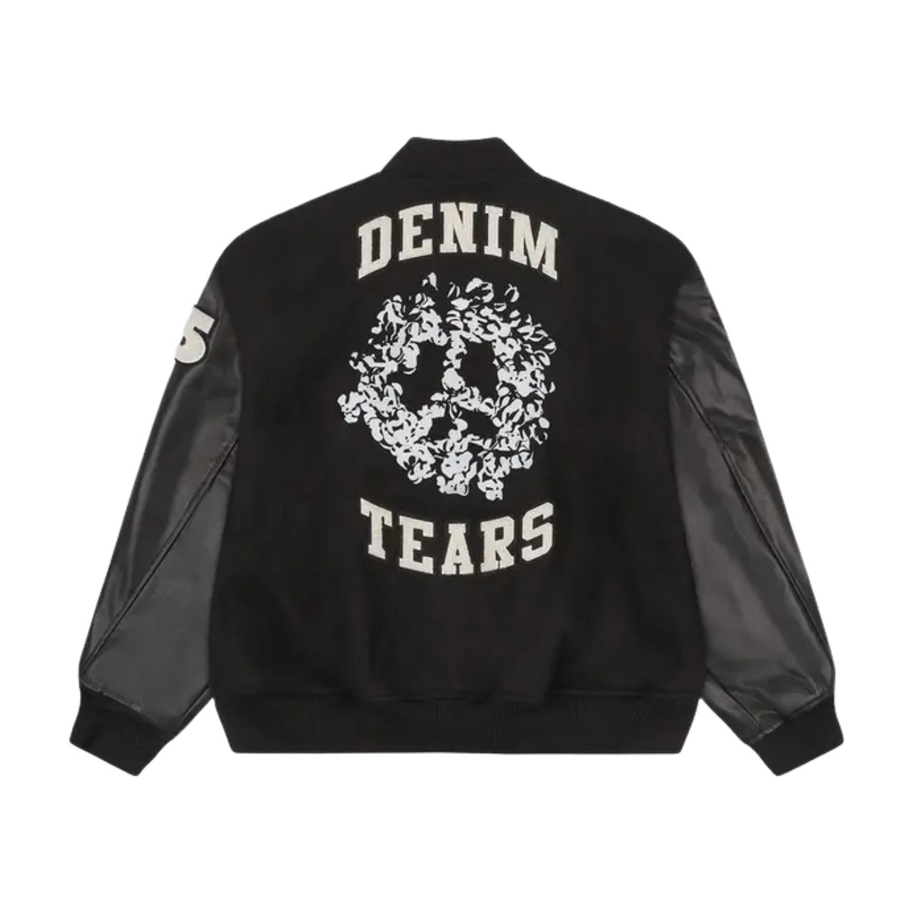 Denim Tears Peace Wreath Varsity Jacket 'Black' SS25OCB0041265