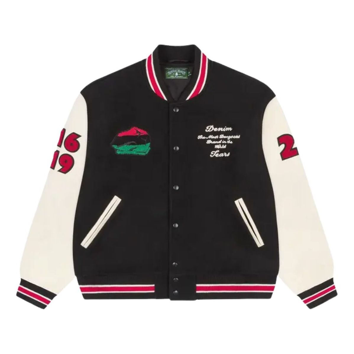 Denim Tears Peace Wreath Varsity Jacket 'Black White' SS25OCB0041266