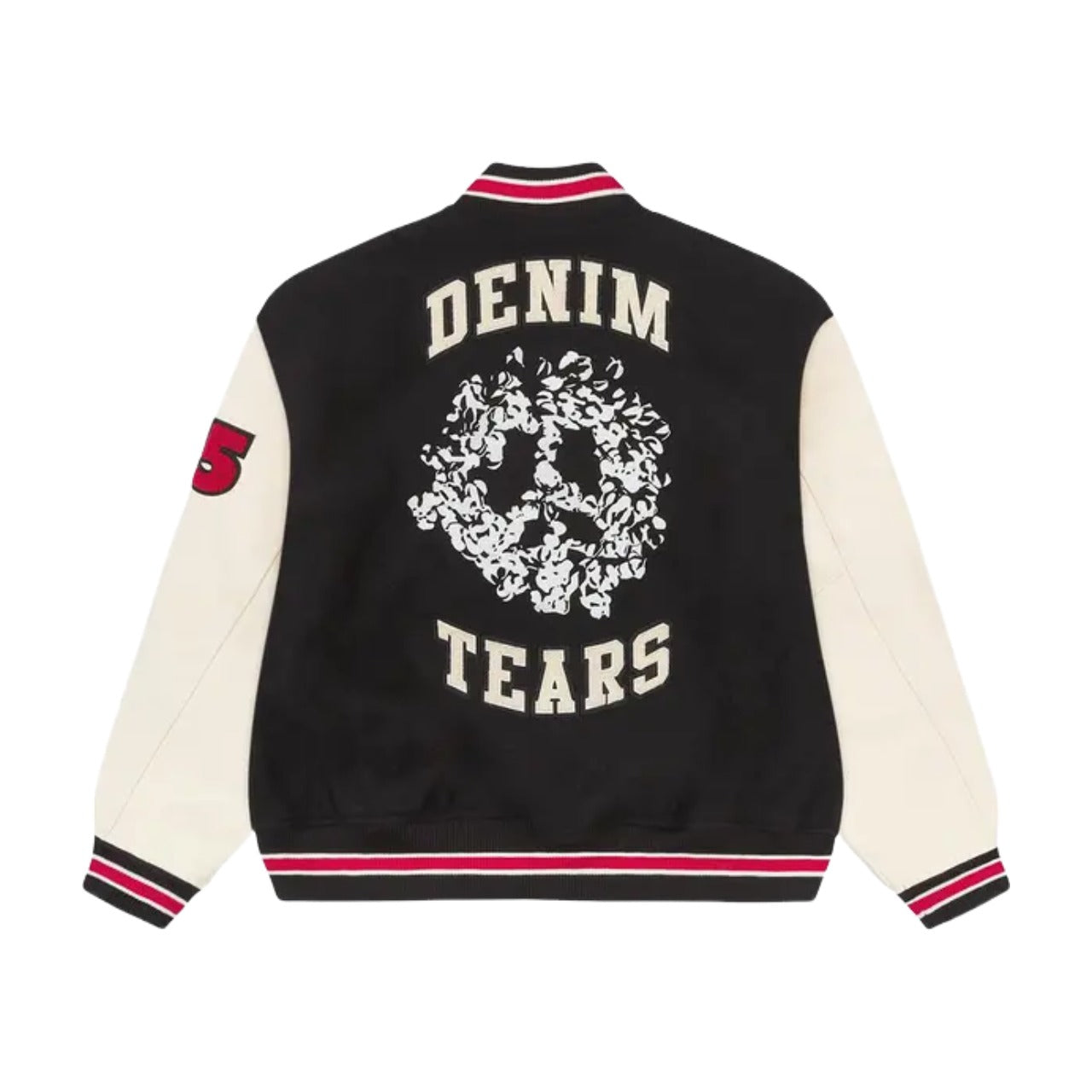 Denim Tears Peace Wreath Varsity Jacket 'Black White' SS25OCB0041266