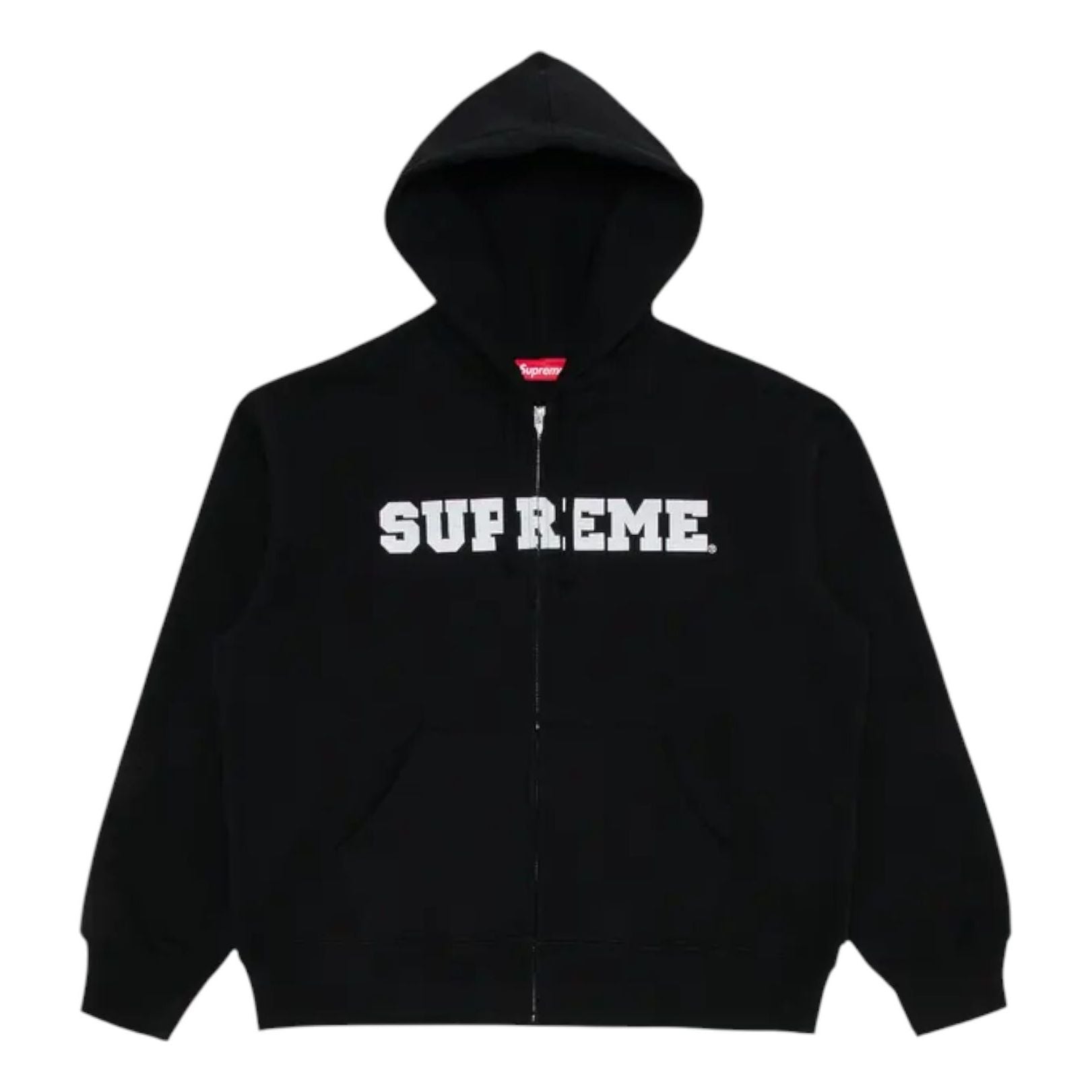 Supreme Collegiate Appliqué Zip Up Hooded Sweatshirt 'Black' SUP-FW25-086-BLACK