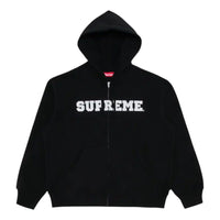 Supreme Collegiate Appliqué Zip Up Hooded Sweatshirt 'Black' SUP-FW25-086-BLACK