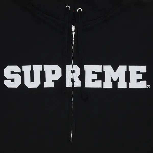 Supreme Collegiate Appliqué Zip Up Hooded Sweatshirt 'Black' SUP-FW25-086-BLACK