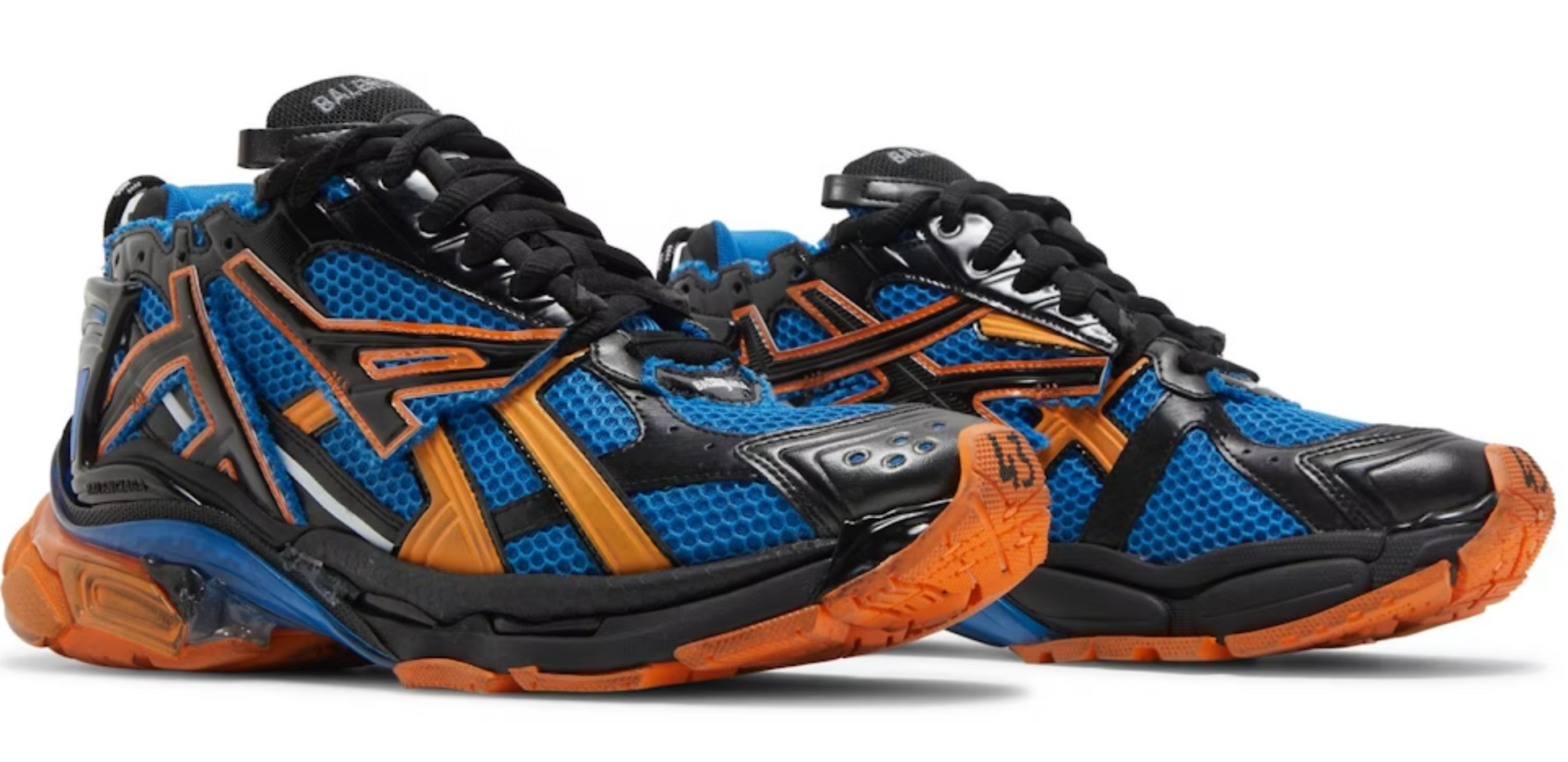 Balenciaga Runner Sneakers 'Blue Orange Black Mesh and Nylon' 677403W3RB34719