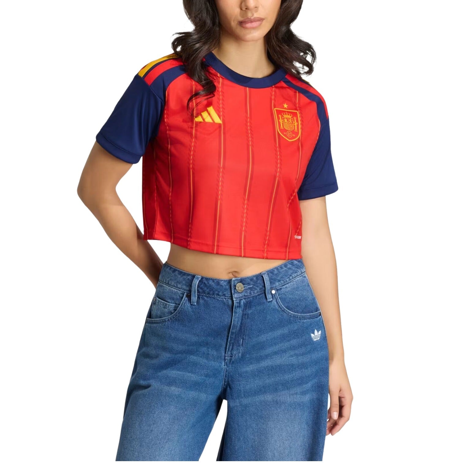 (WMNS) adidas Spain 26 Home Cropped Jersey 'Vivid Red' KE8079