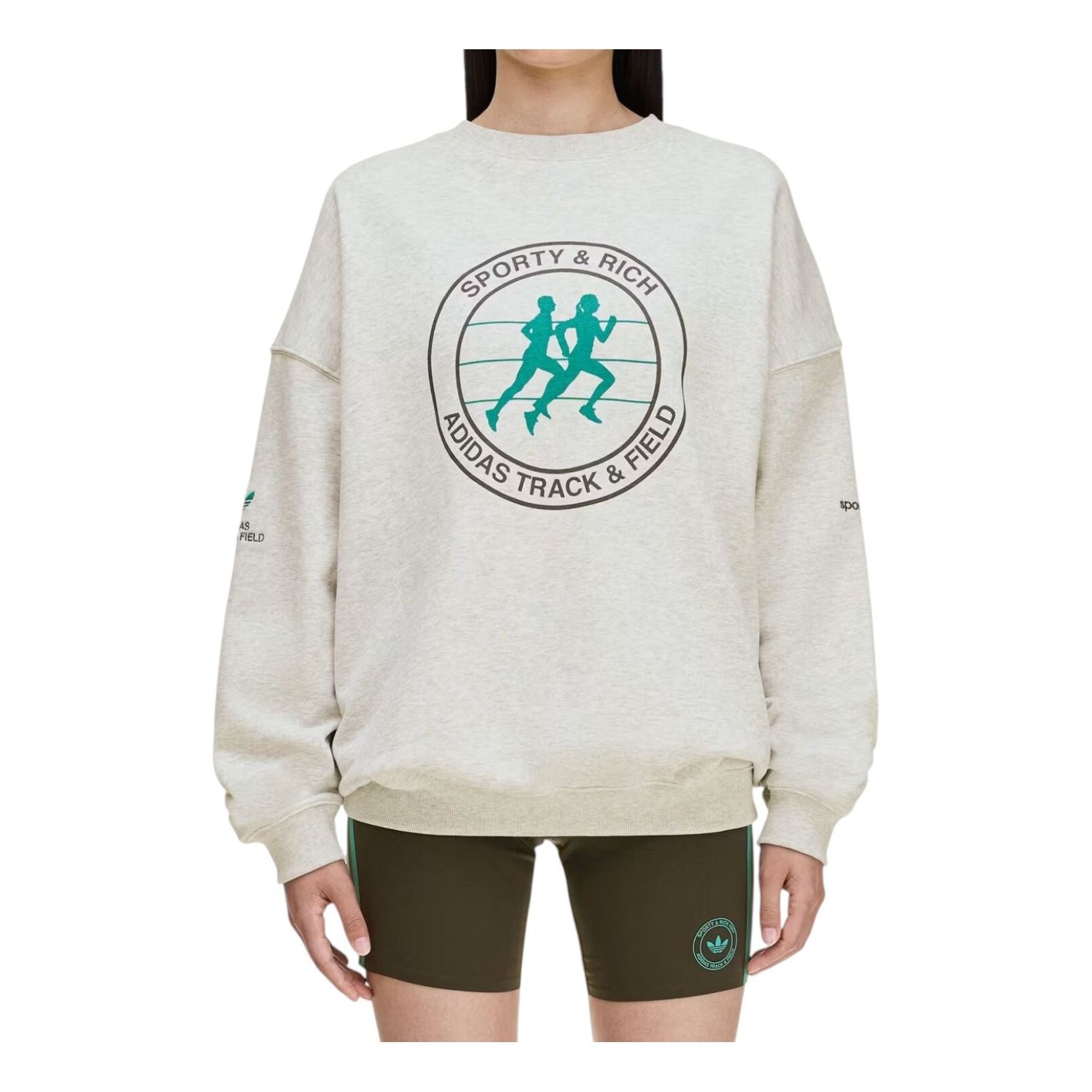 (WMNS) adidas x Sporty & Rich Sweatshirt 'Gray' KA0719
