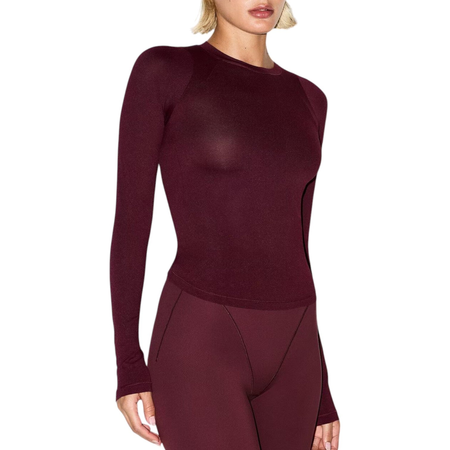 (WMNS) Nike x SKIMS Airy Long-Sleeve Crew-Neck T-Shirt 'Currant' TPLST2752-CUR