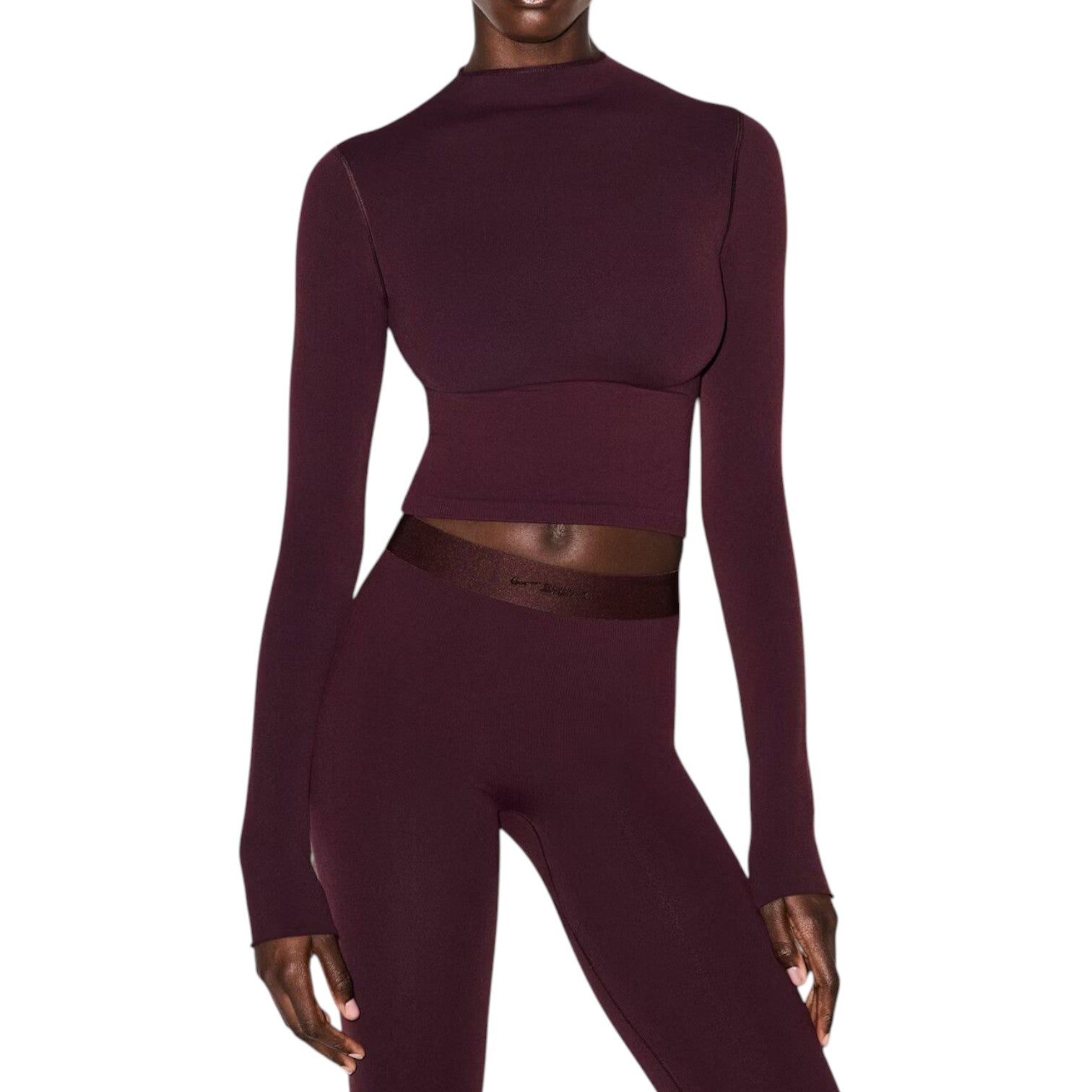 (WMNS) Nike x SKIMS Vintage Seamless Mock-Neck Crop Bra 'Currant' TPLST7919W-CUR