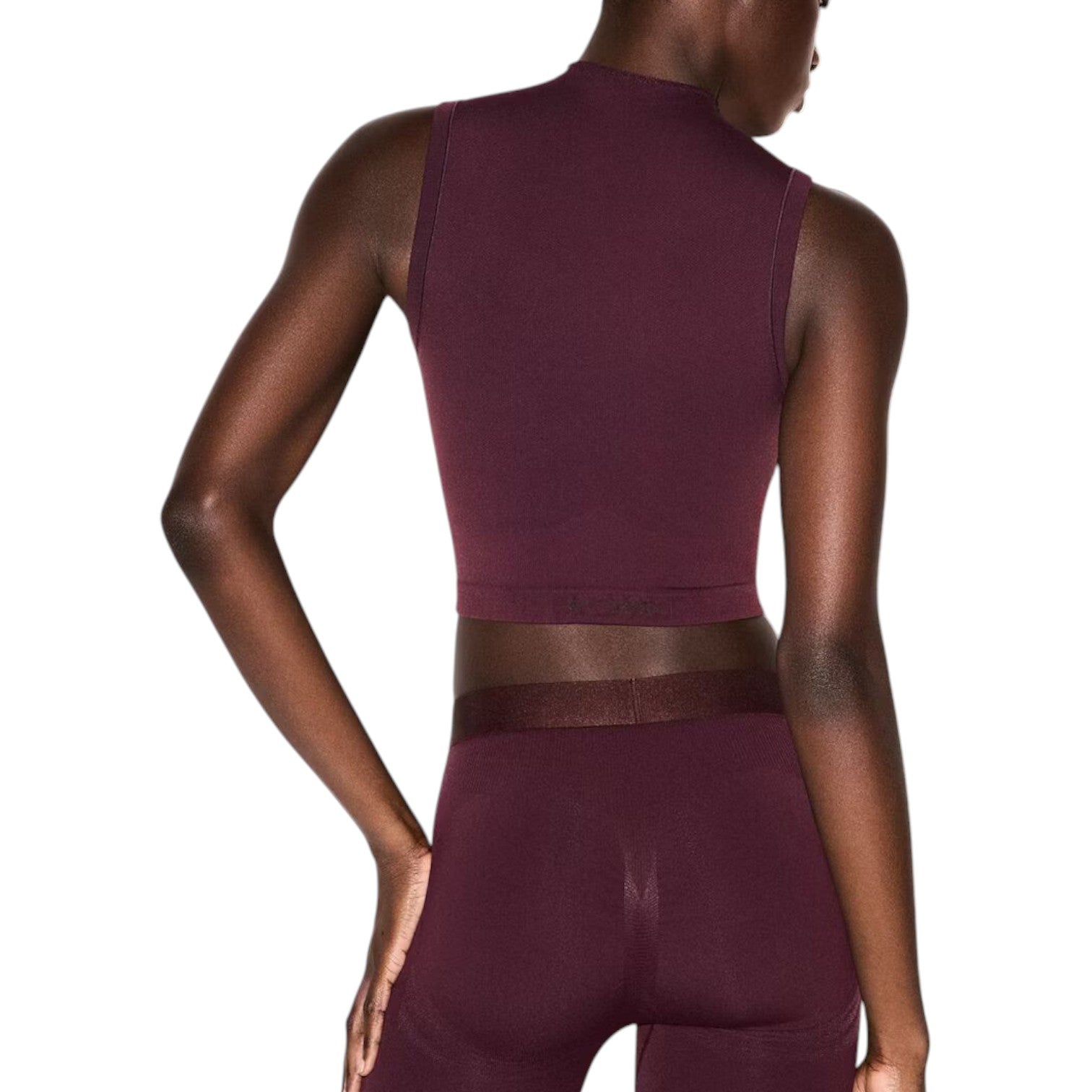(WMNS) Nike x SKIMS Vintage Seamless Mock-Neck Long-Line Bra 'Currant' TPTNK2954-CUR